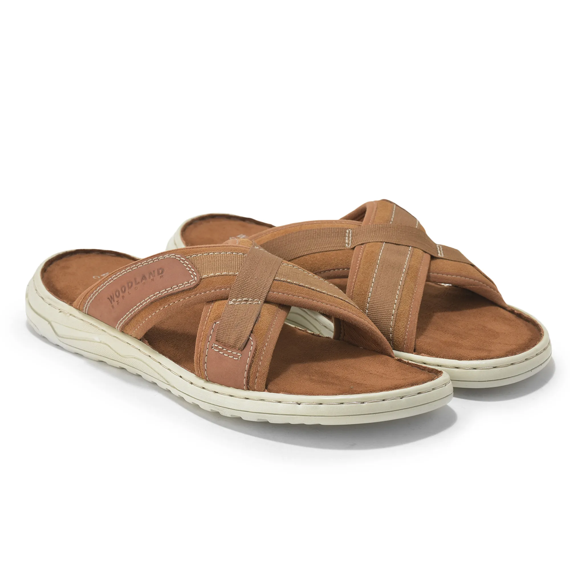 Suede Tan Slippers For Men - Thumbnail 8