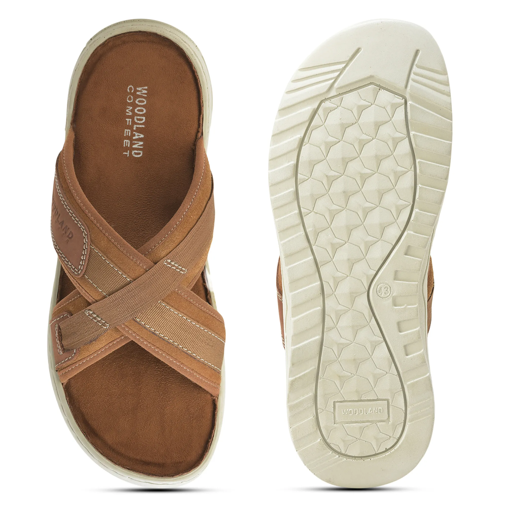 Suede Tan Slippers For Men - Thumbnail 9