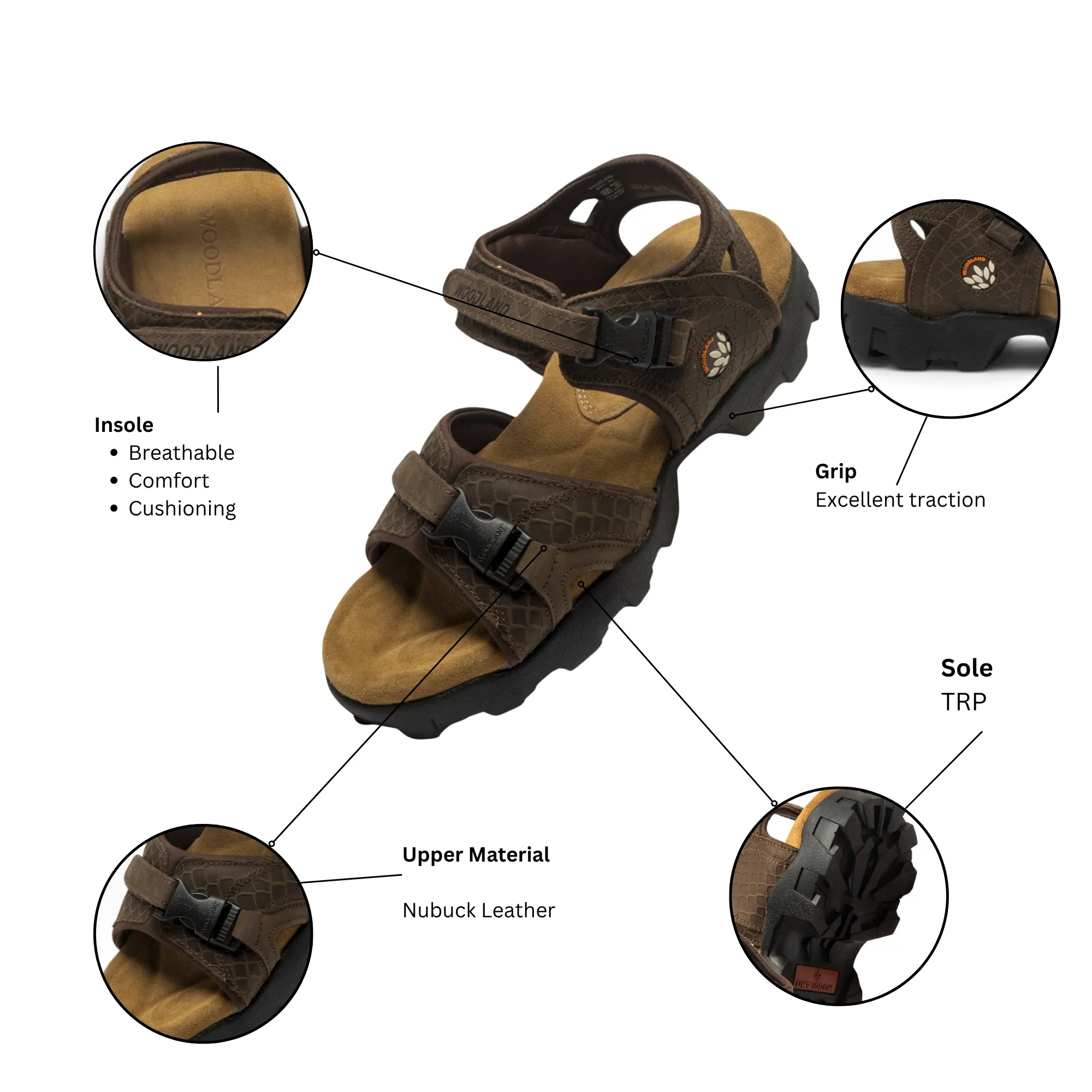 Woodland BROWN Basic Sandal - Thumbnail 15