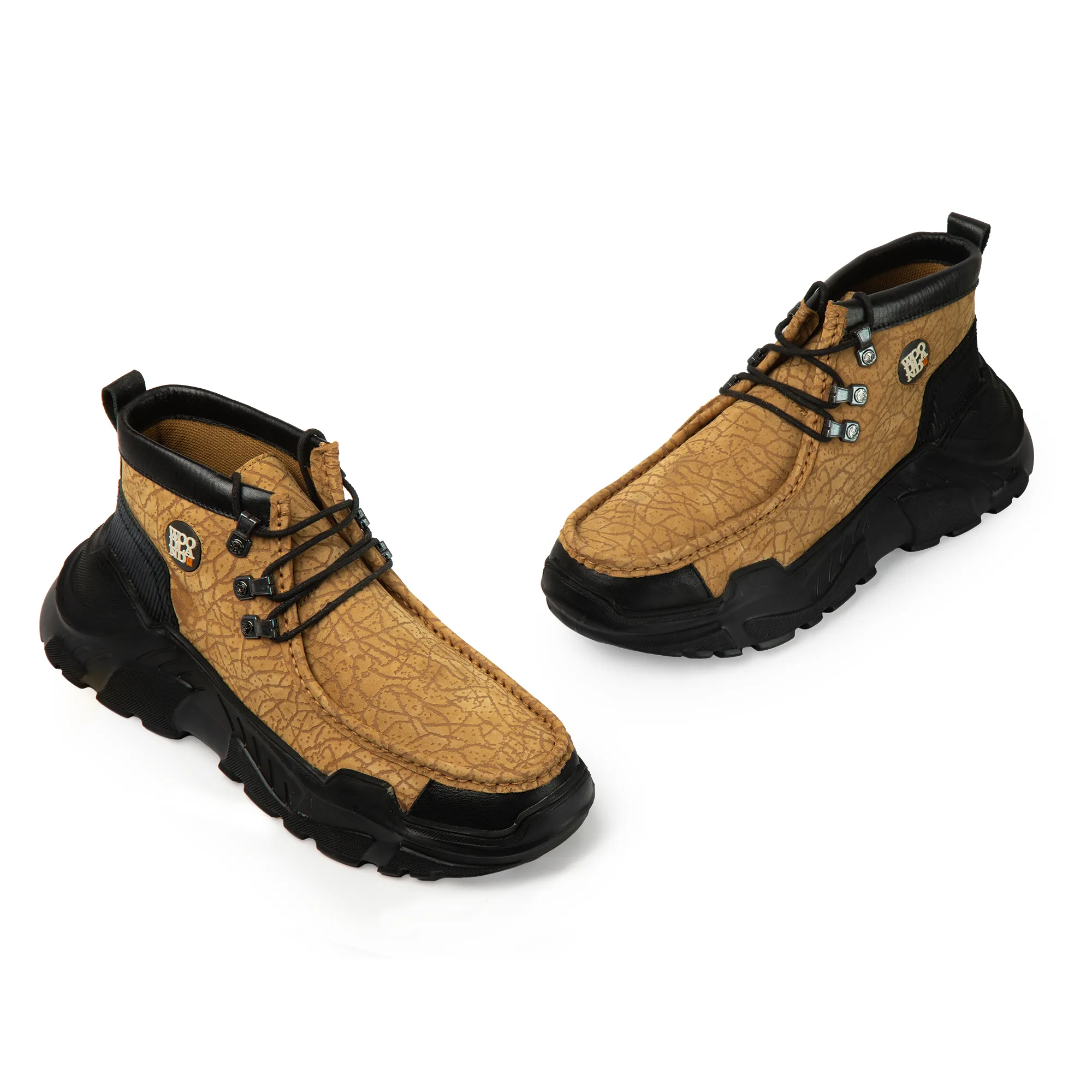 Woodland Men Camel Nubuck Lace-Up Casual Shoes - Thumbnail 3