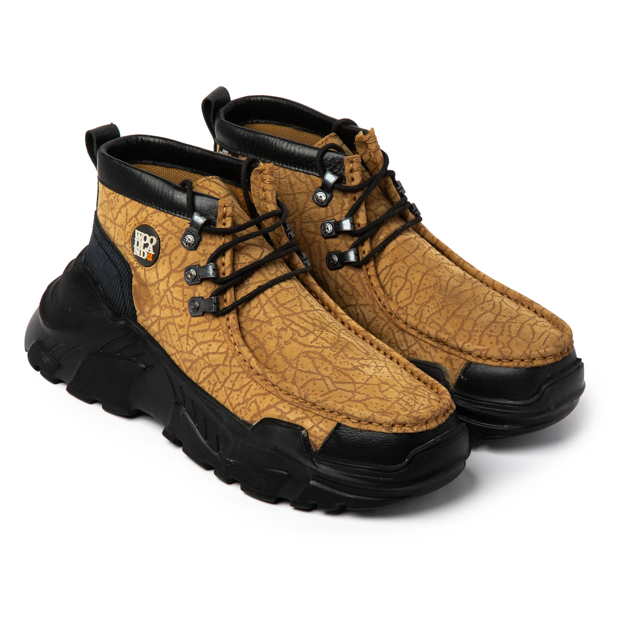 Woodland Men Camel Nubuck Lace-Up Casual Shoes - Thumbnail 9