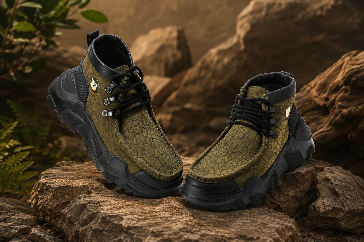 woodland-olive-green-nubuck-lace-up-casual-shoes
