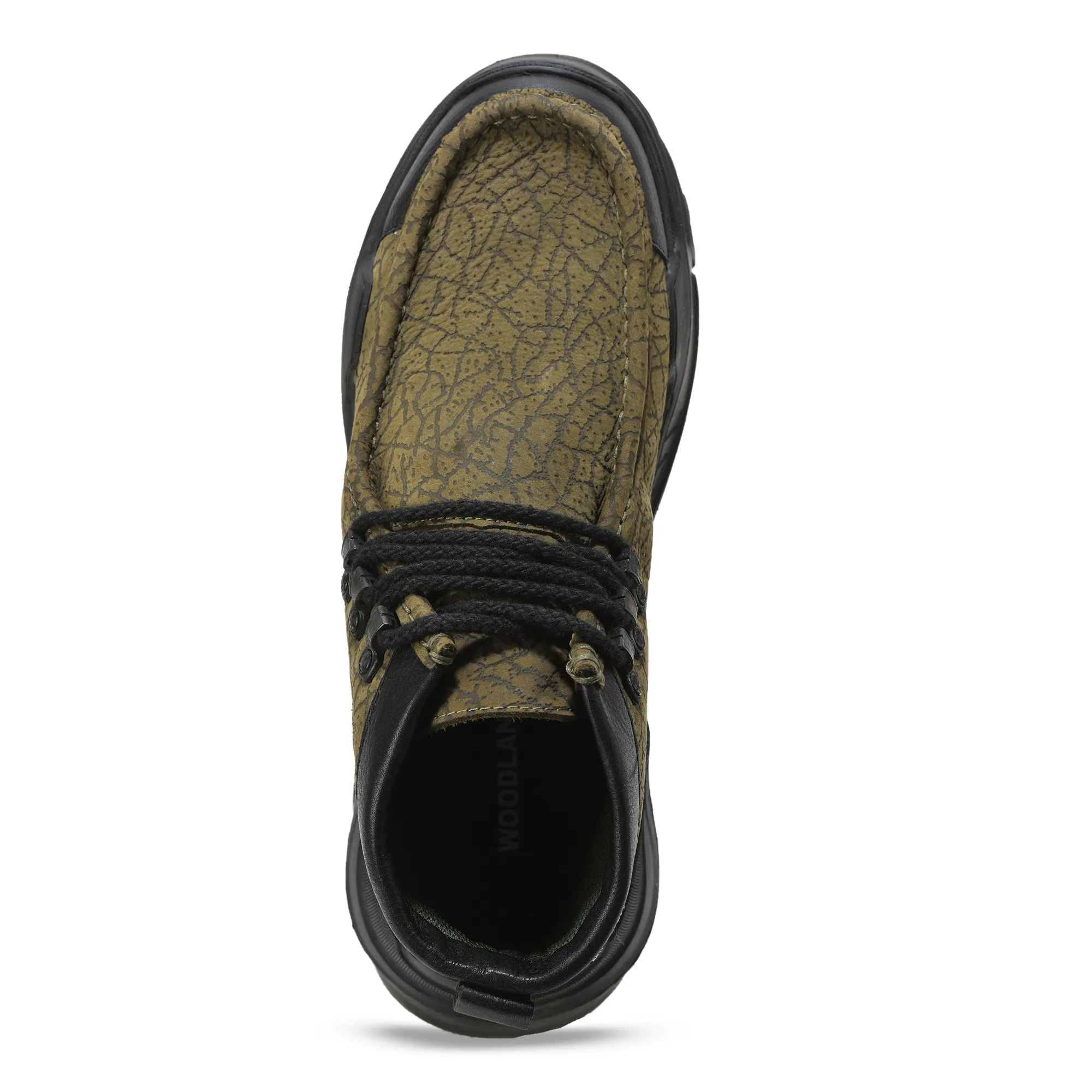 Woodland Olive Green Nubuck Lace-Up Casual Shoes - Thumbnail 14