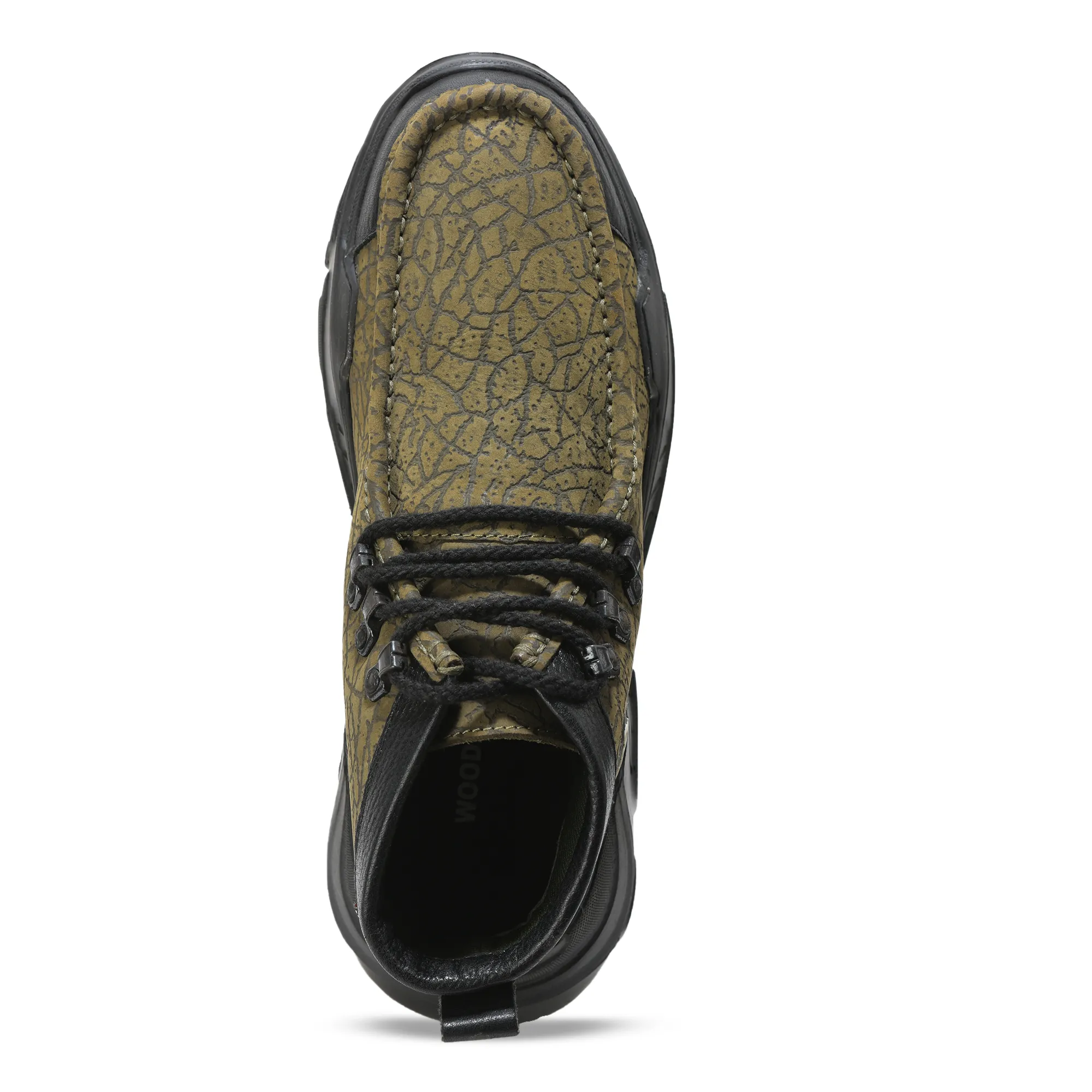 Woodland Olive Green Nubuck Lace-Up Casual Shoes - Thumbnail 5