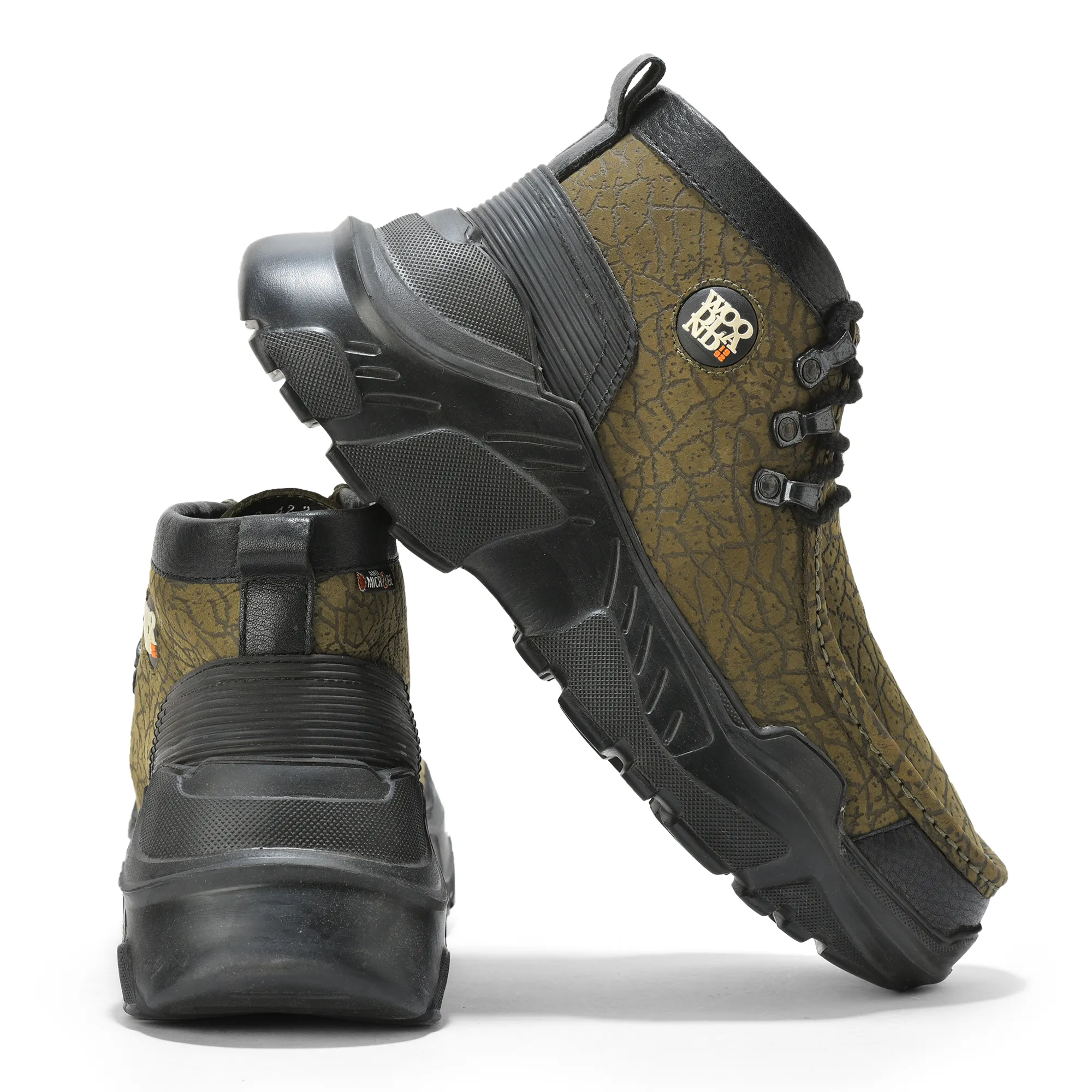 Woodland Olive Green Nubuck Lace-Up Casual Shoes - Thumbnail 10