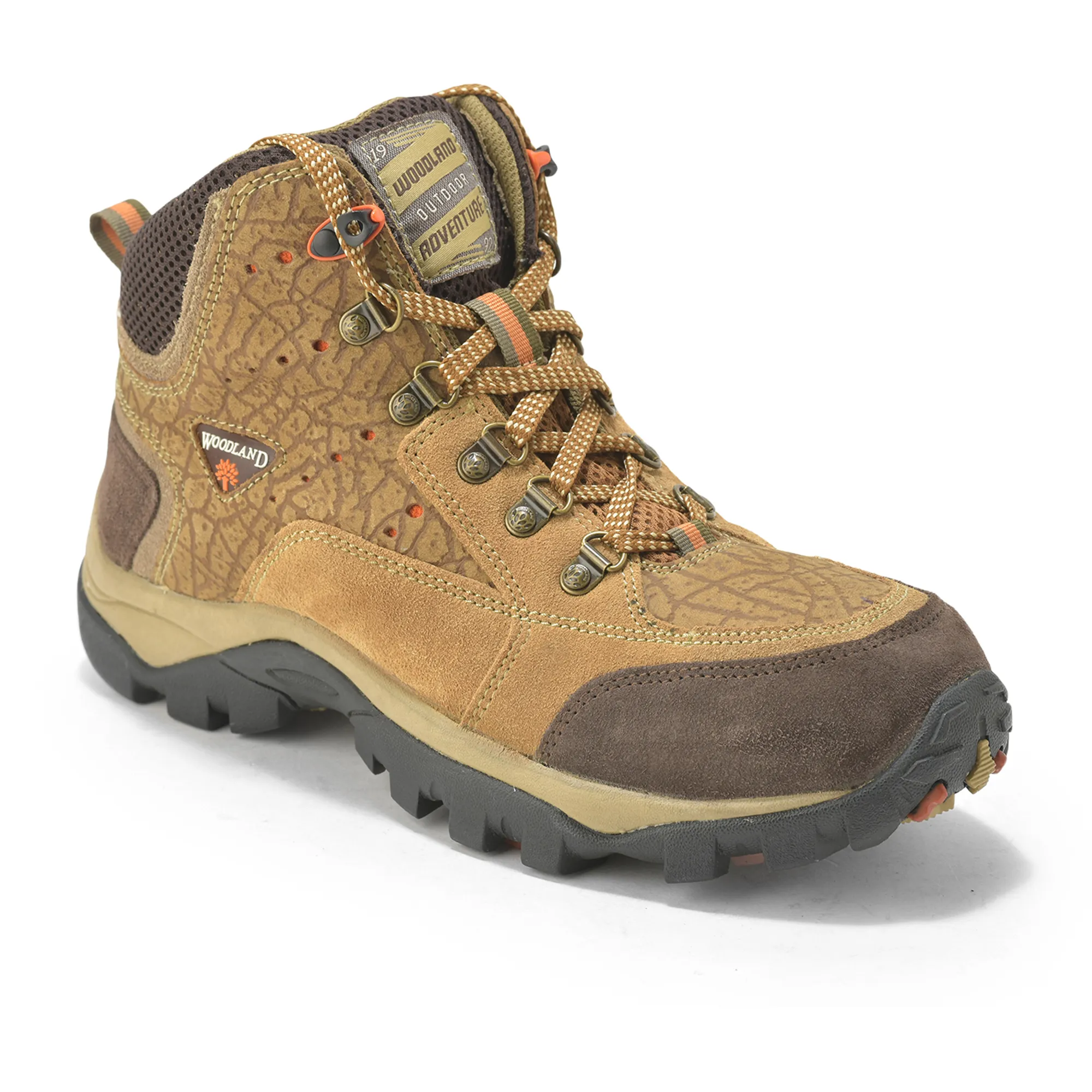 Woodland Camel Textured Boots For Men - Thumbnail 11