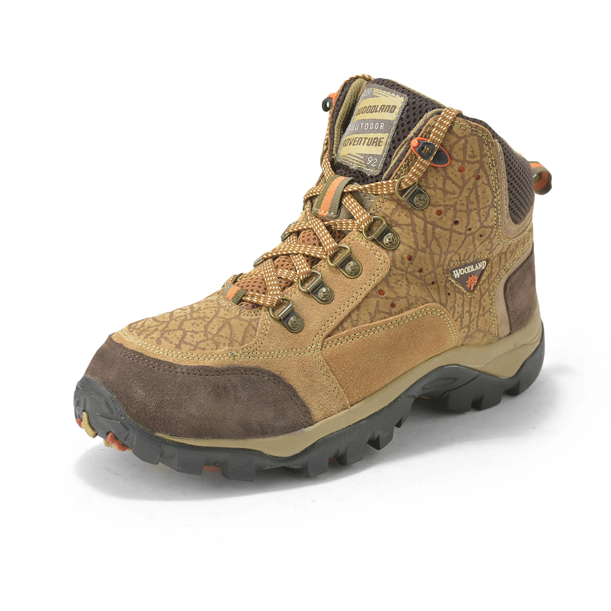 Woodland Camel Textured Boots For Men - Thumbnail 10