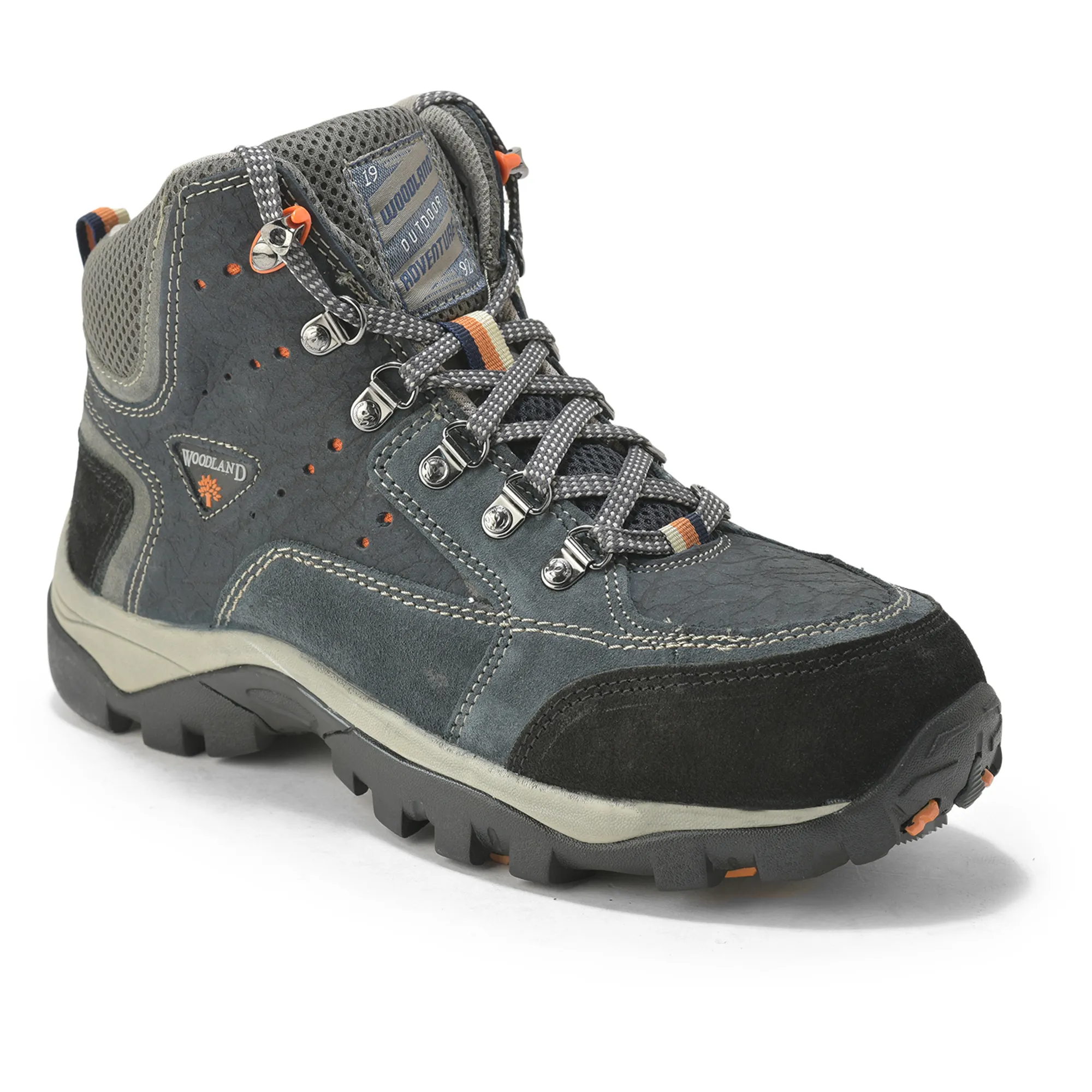 Woodland Navy Textured Boots For Men - Thumbnail 11