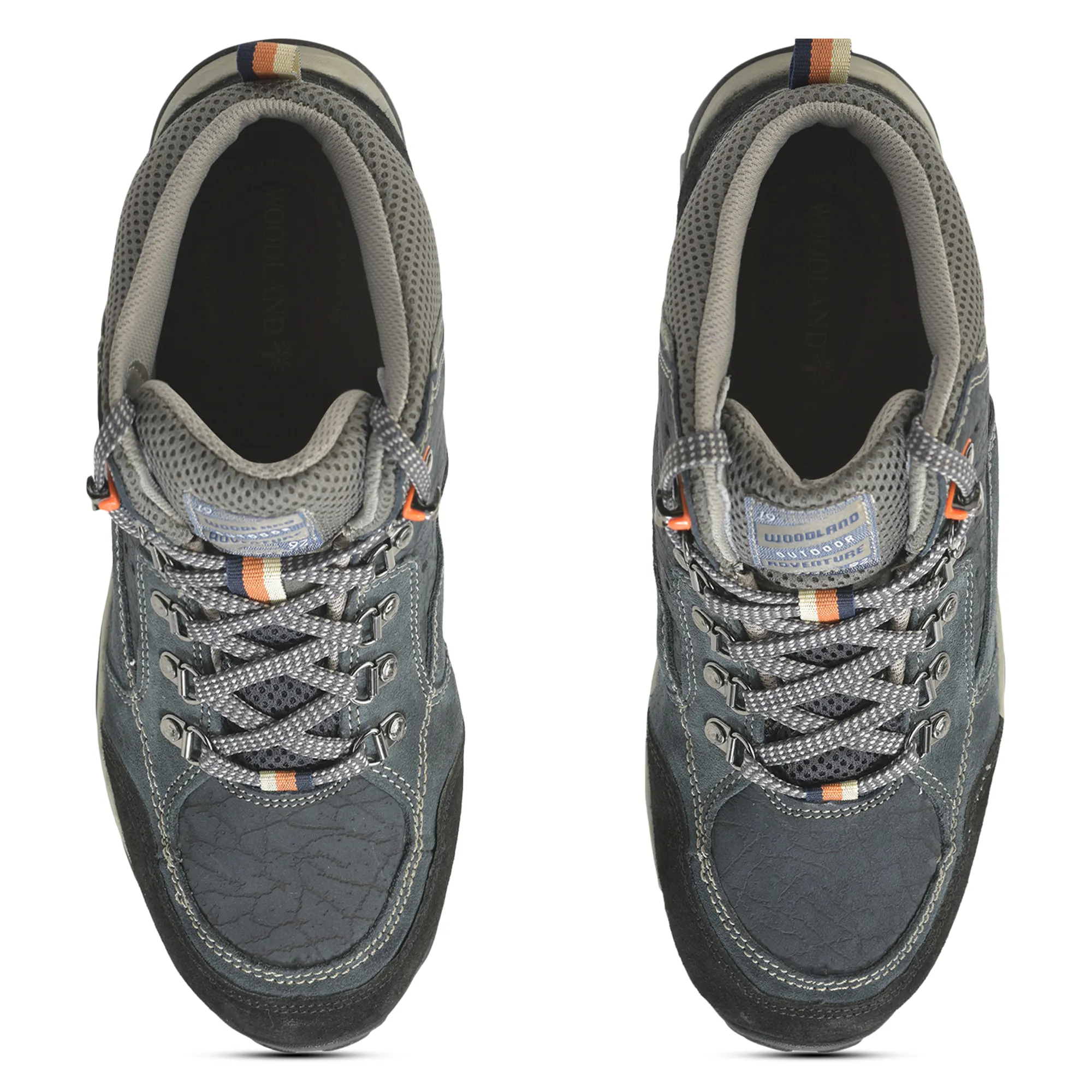 Woodland Navy Textured Boots For Men - Thumbnail 4