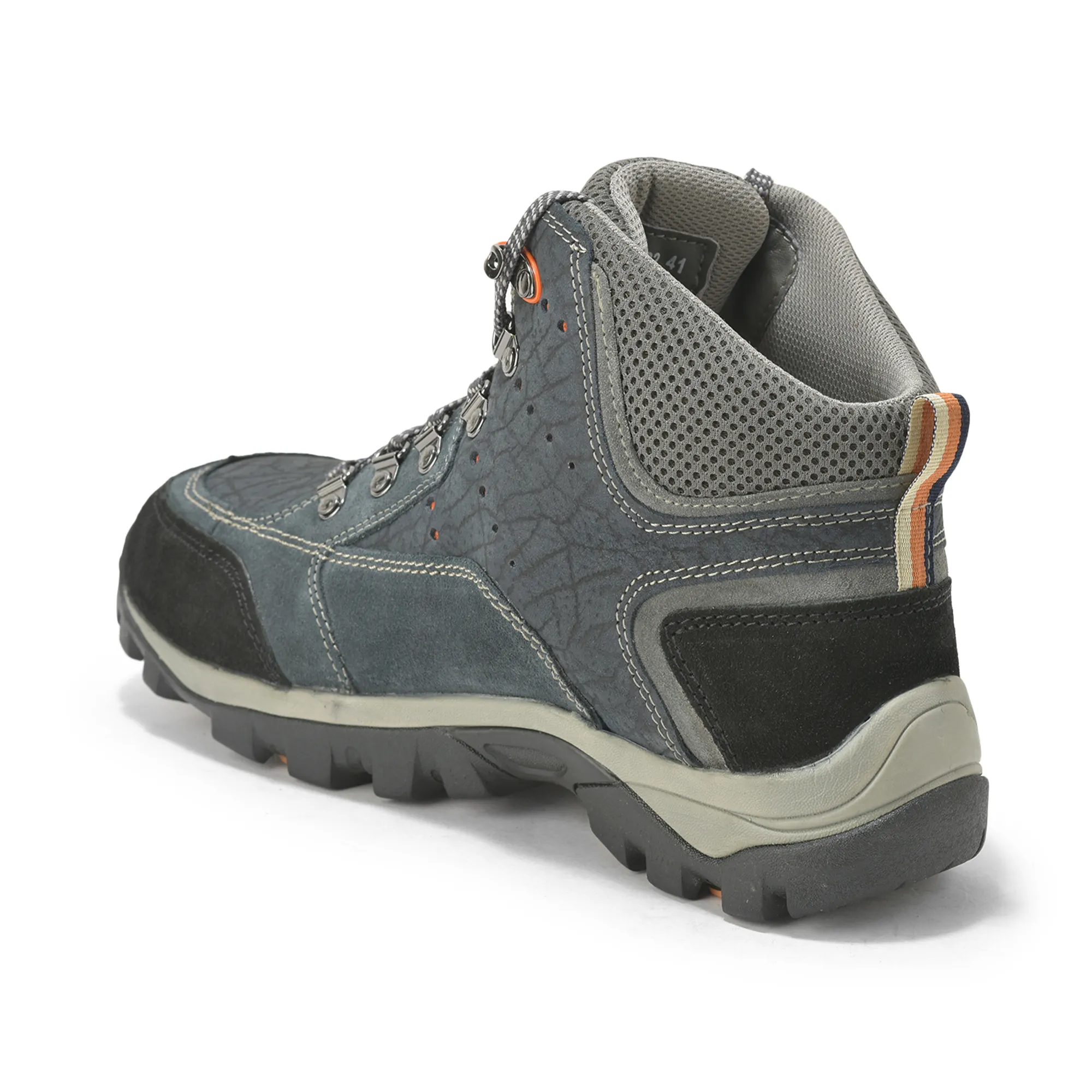 Woodland Navy Textured Boots For Men - Thumbnail 6