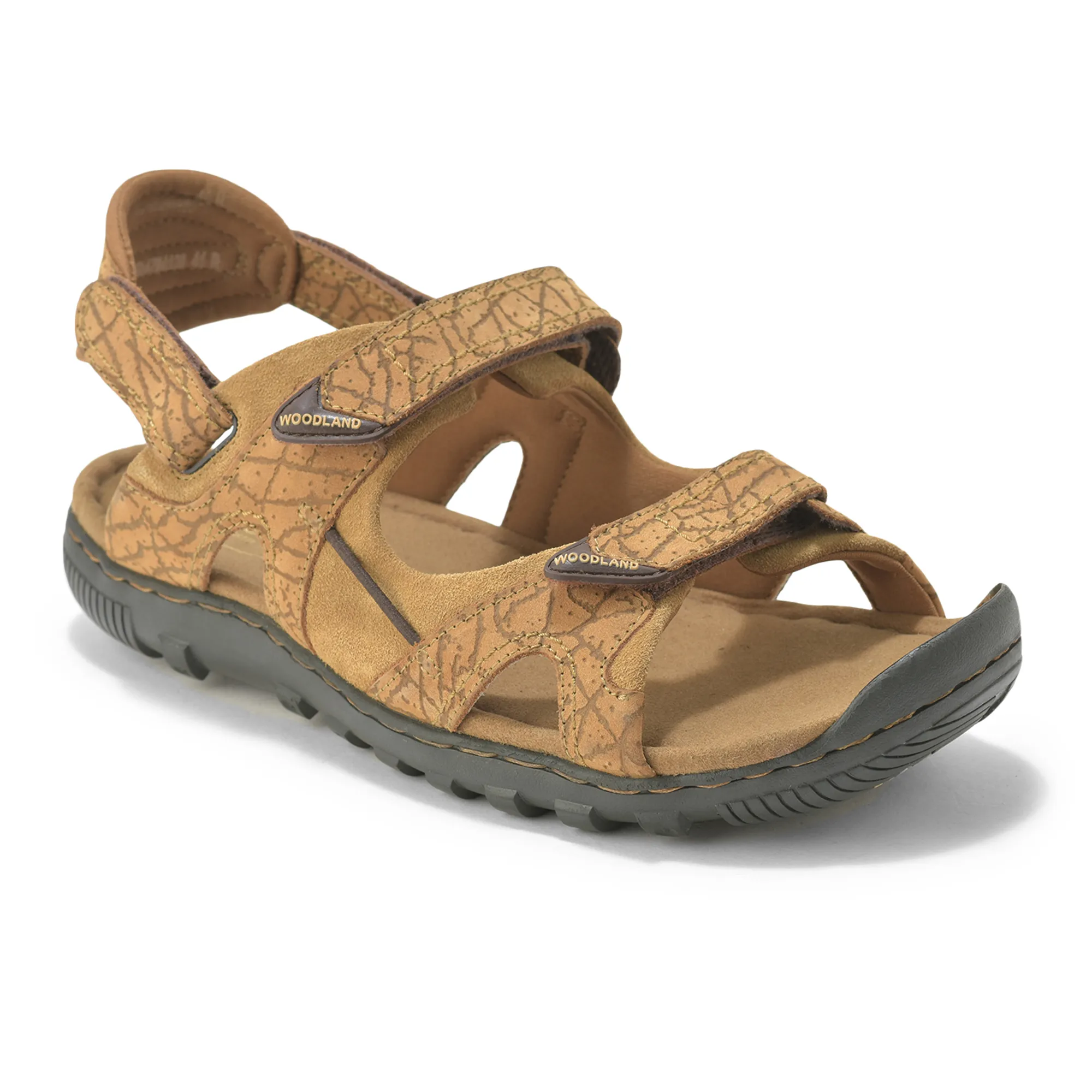 Woodland Camel Velcro Mens Sandals - Thumbnail 3
