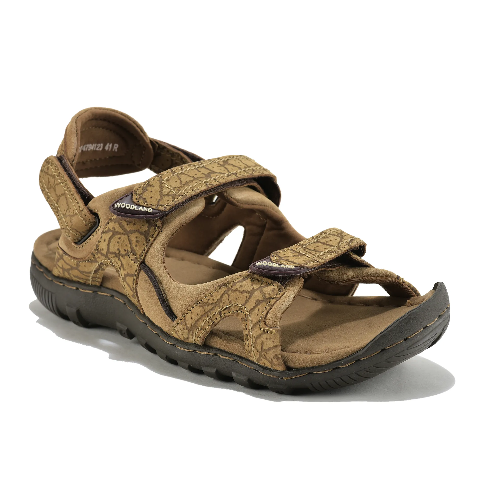 Woodland Camel Velcro Mens Sandals - Thumbnail 4