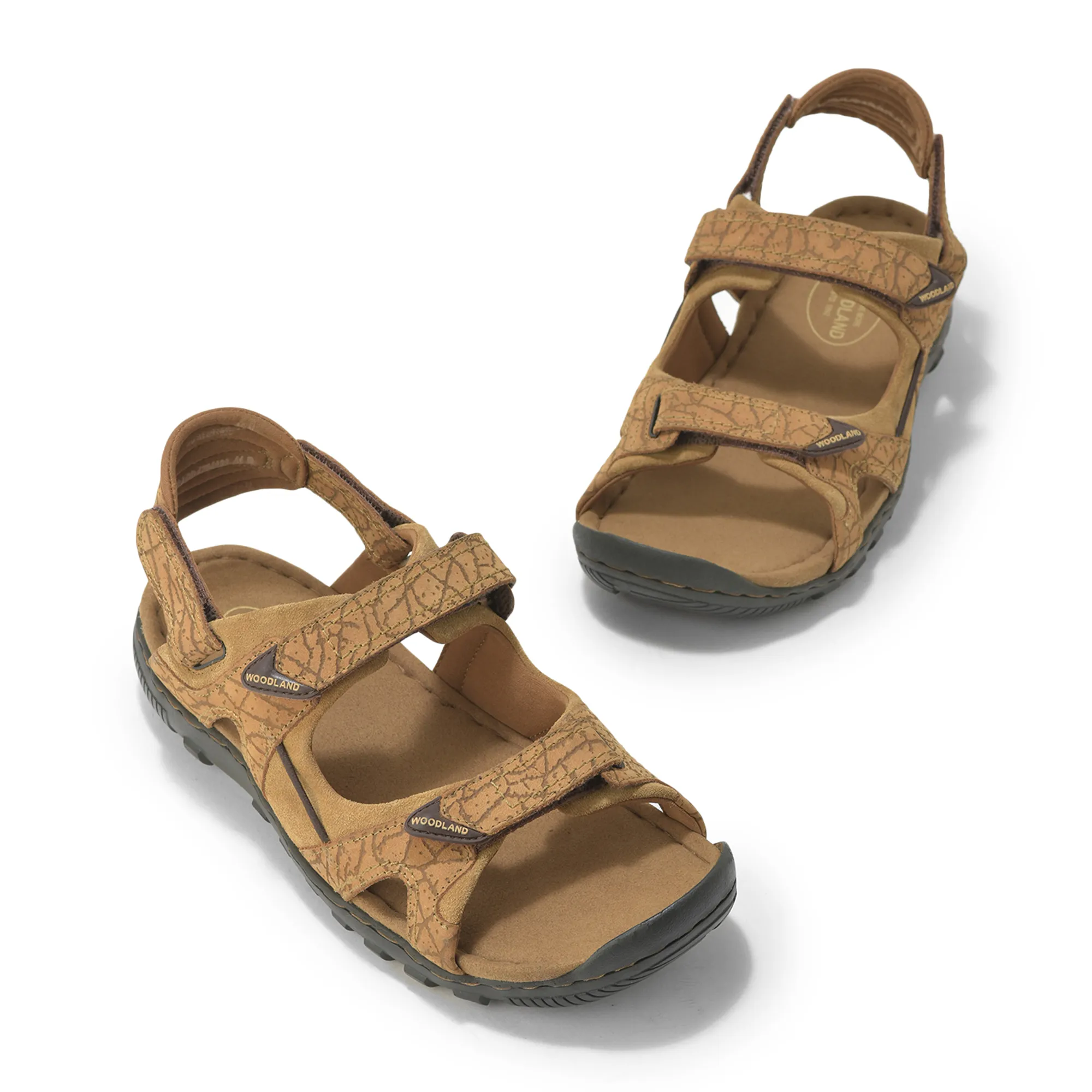 Woodland Camel Velcro Mens Sandals - Thumbnail 4