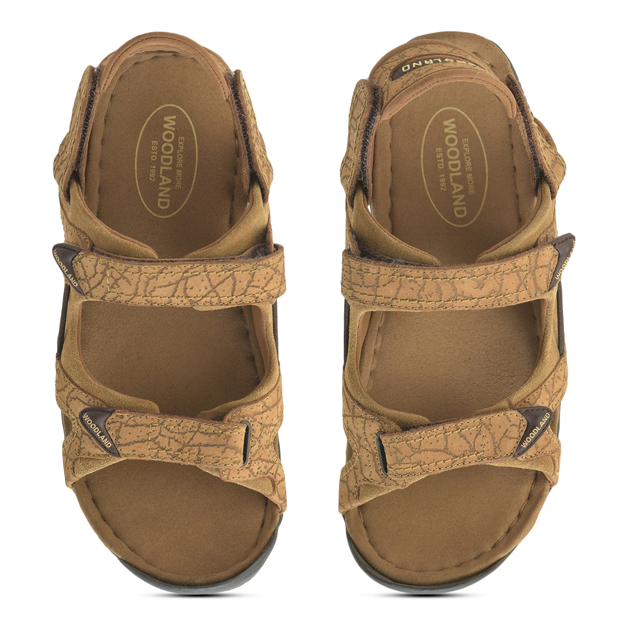 Woodland Camel Velcro Mens Sandals - Thumbnail 5