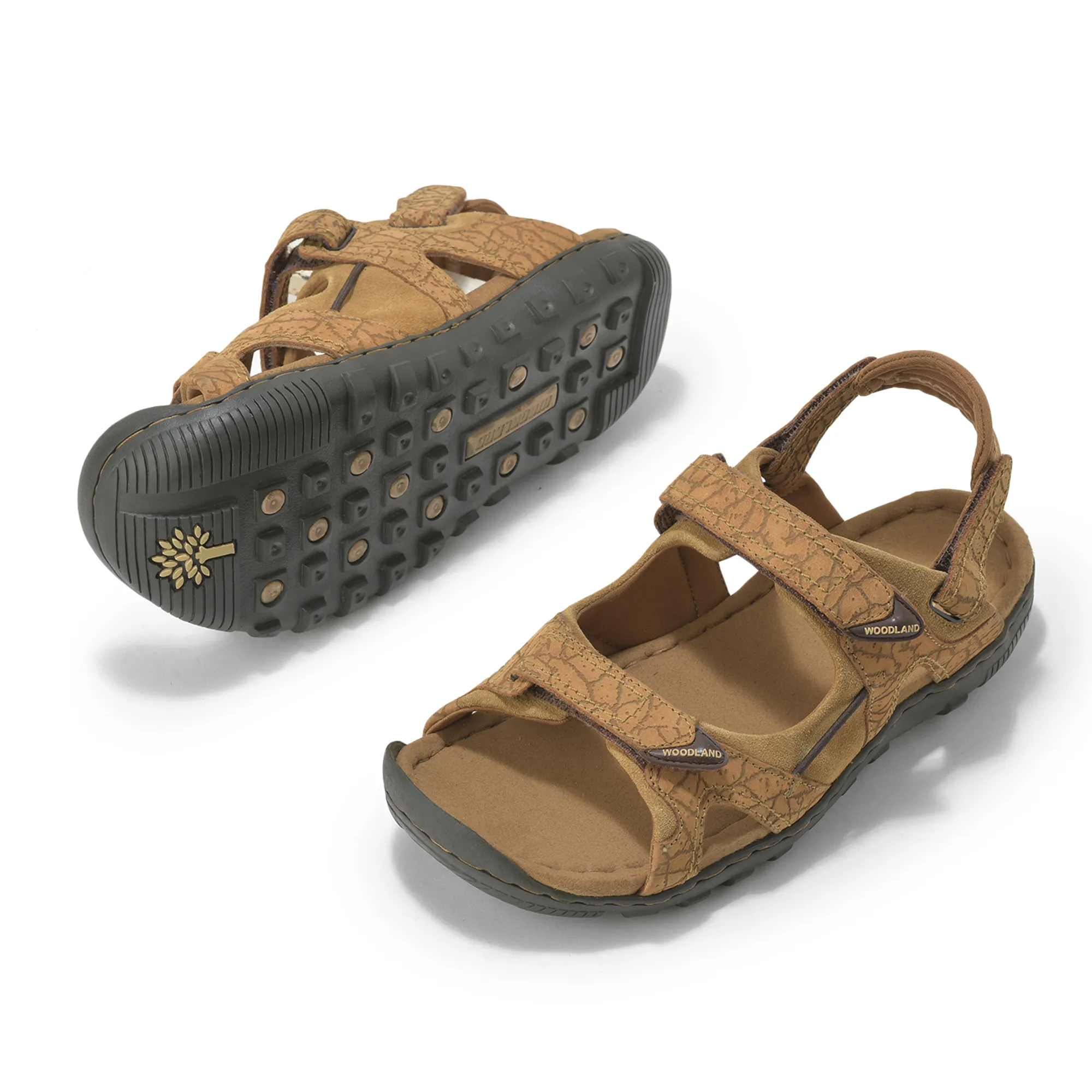 Woodland Camel Velcro Mens Sandals - Thumbnail 6