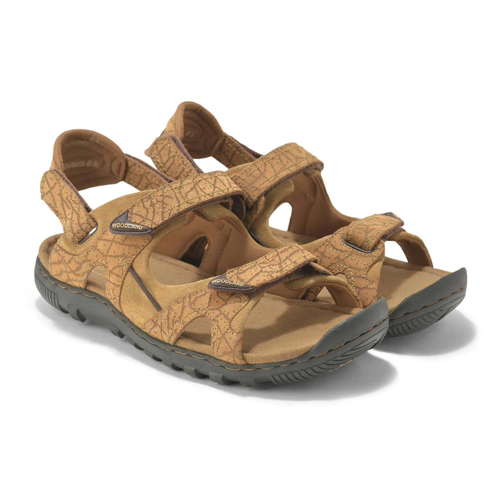Woodland Camel Velcro Mens Sandals - Thumbnail 8