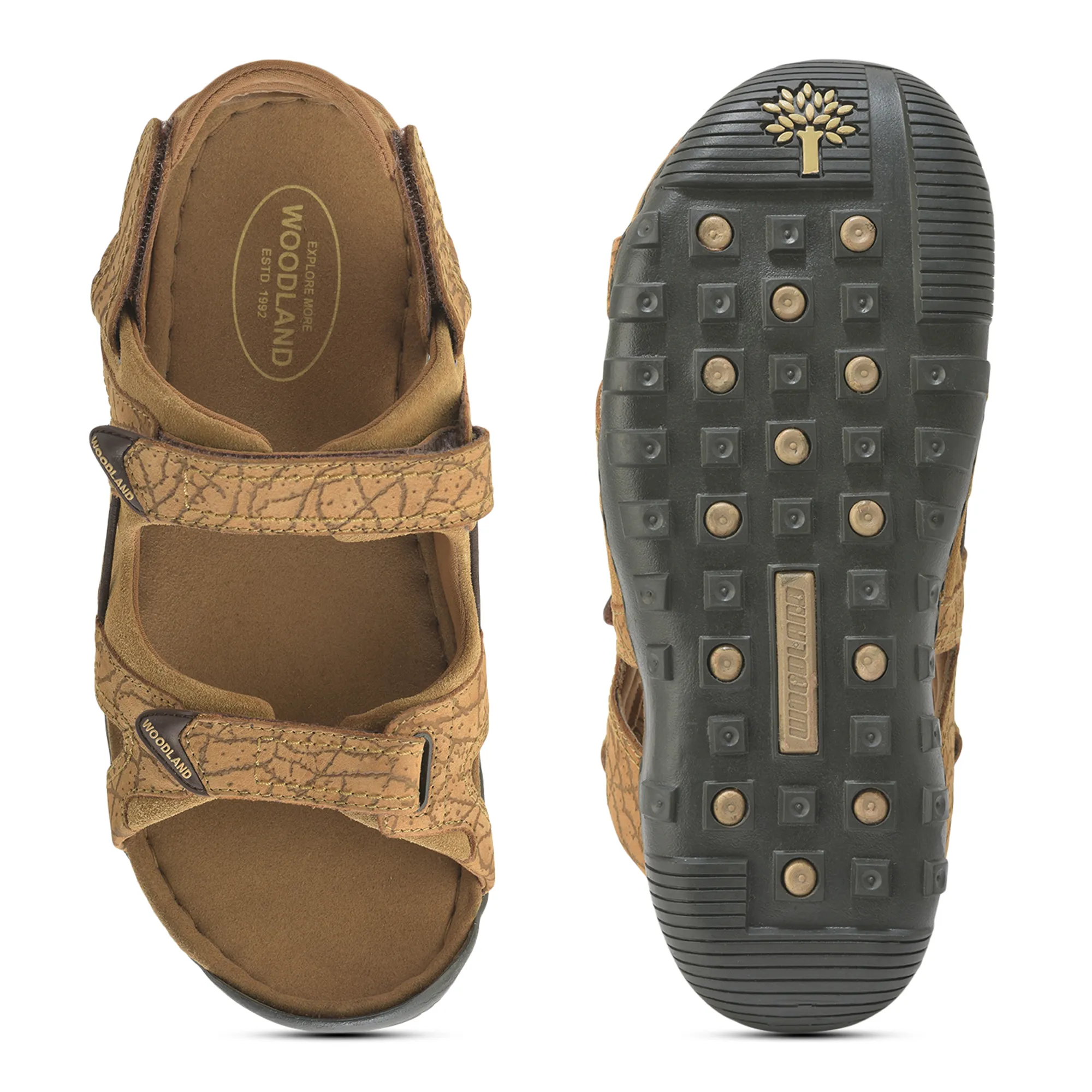 Woodland Camel Velcro Mens Sandals - Thumbnail 9