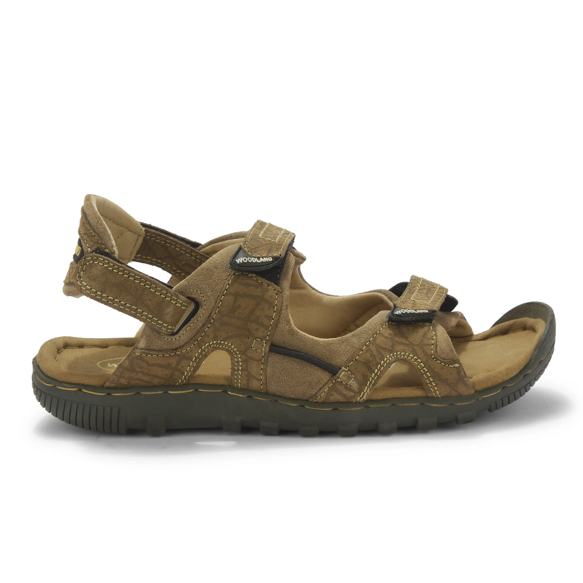 Woodland Dubai Khaki Velcro Mens Sandals - Thumbnail 2