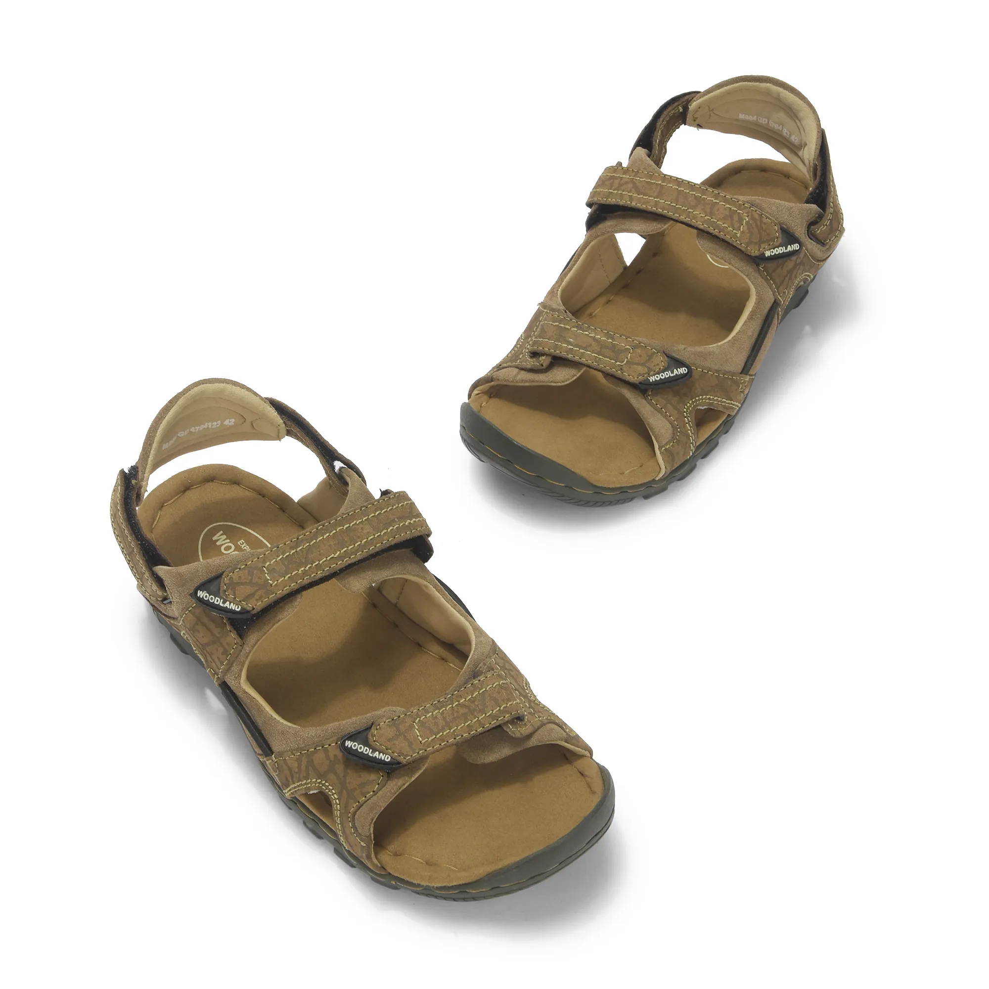 Woodland Dubai Khaki Velcro Mens Sandals - Thumbnail 4
