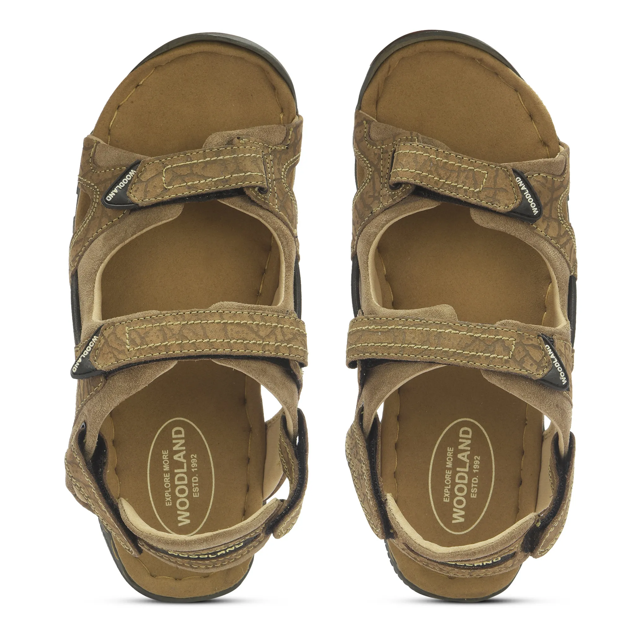 Woodland Dubai Khaki Velcro Mens Sandals - Thumbnail 5