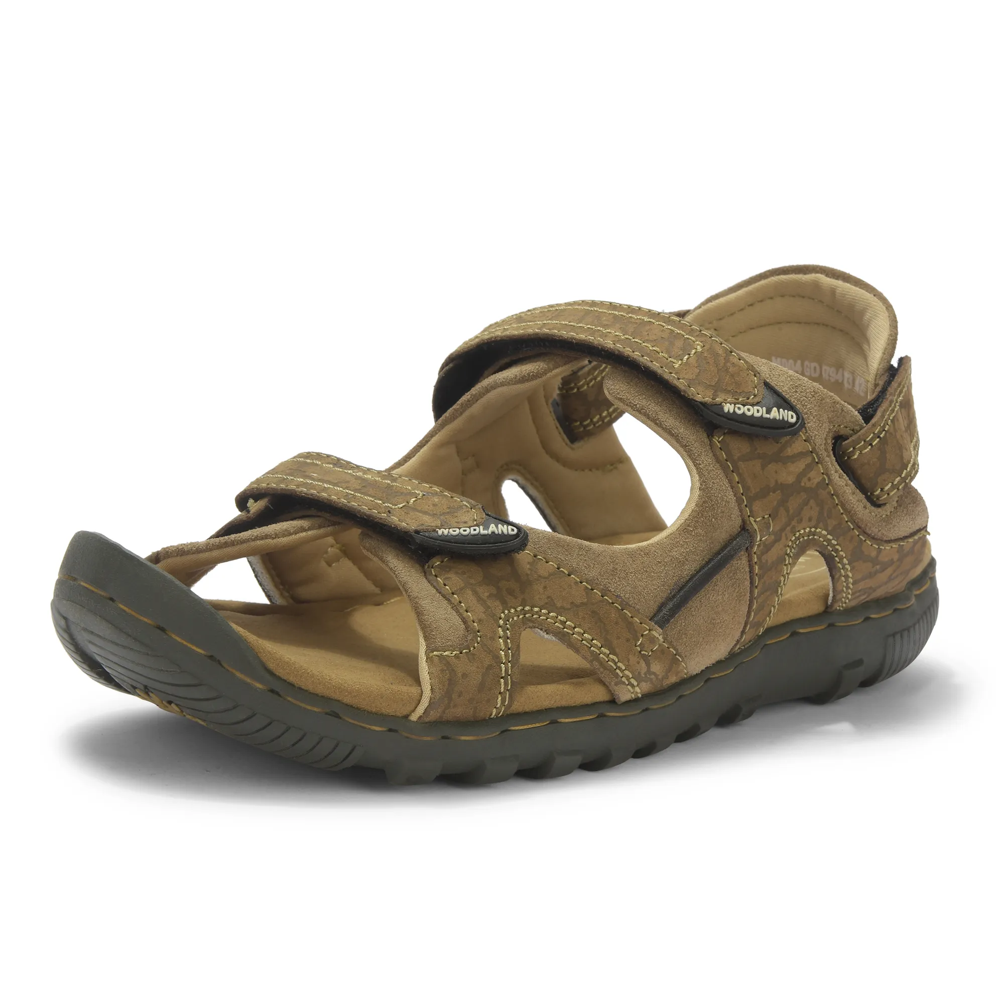 Woodland Dubai Khaki Velcro Mens Sandals - Thumbnail 11