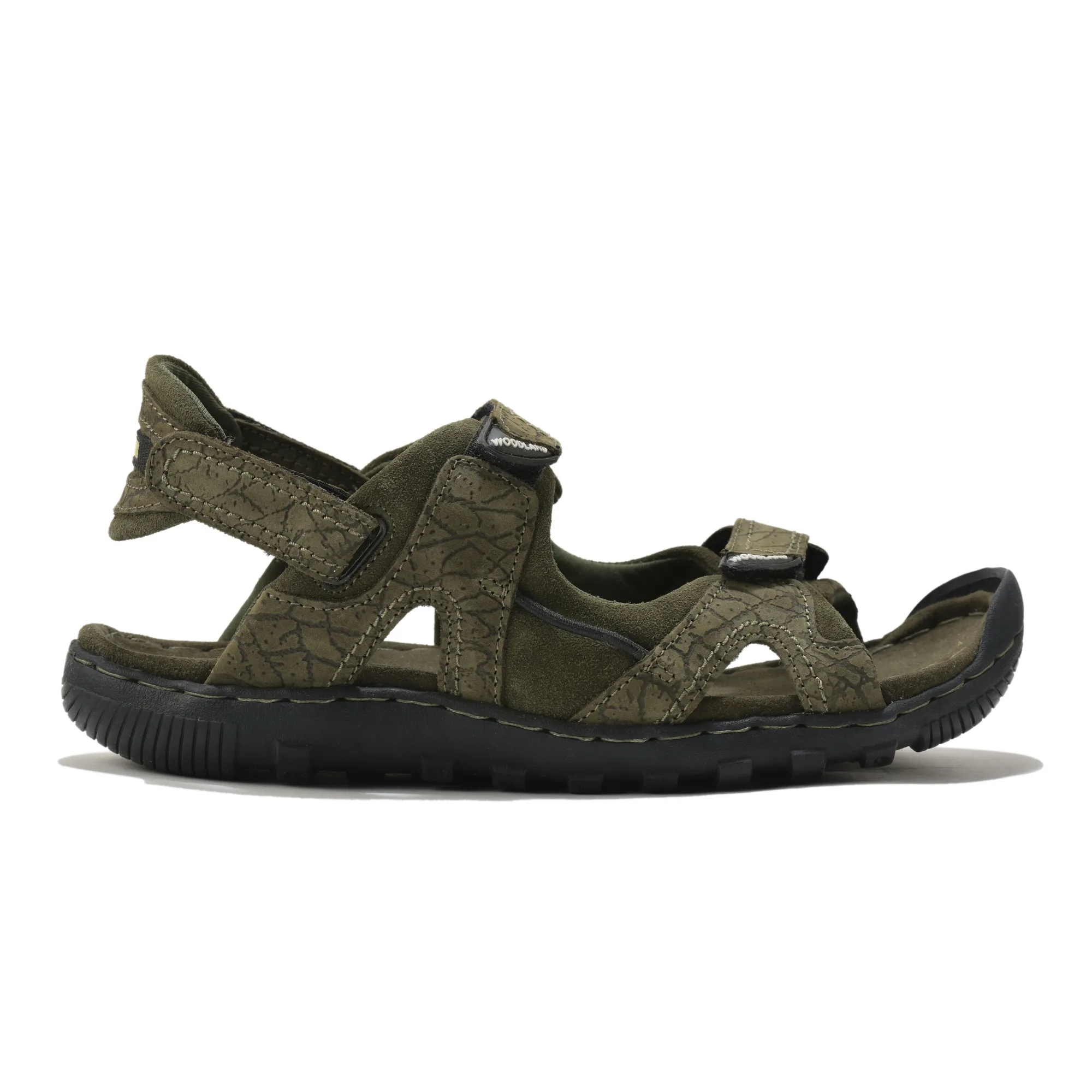 Woodland Olive Green Velcro Mens Sandals - Thumbnail 2