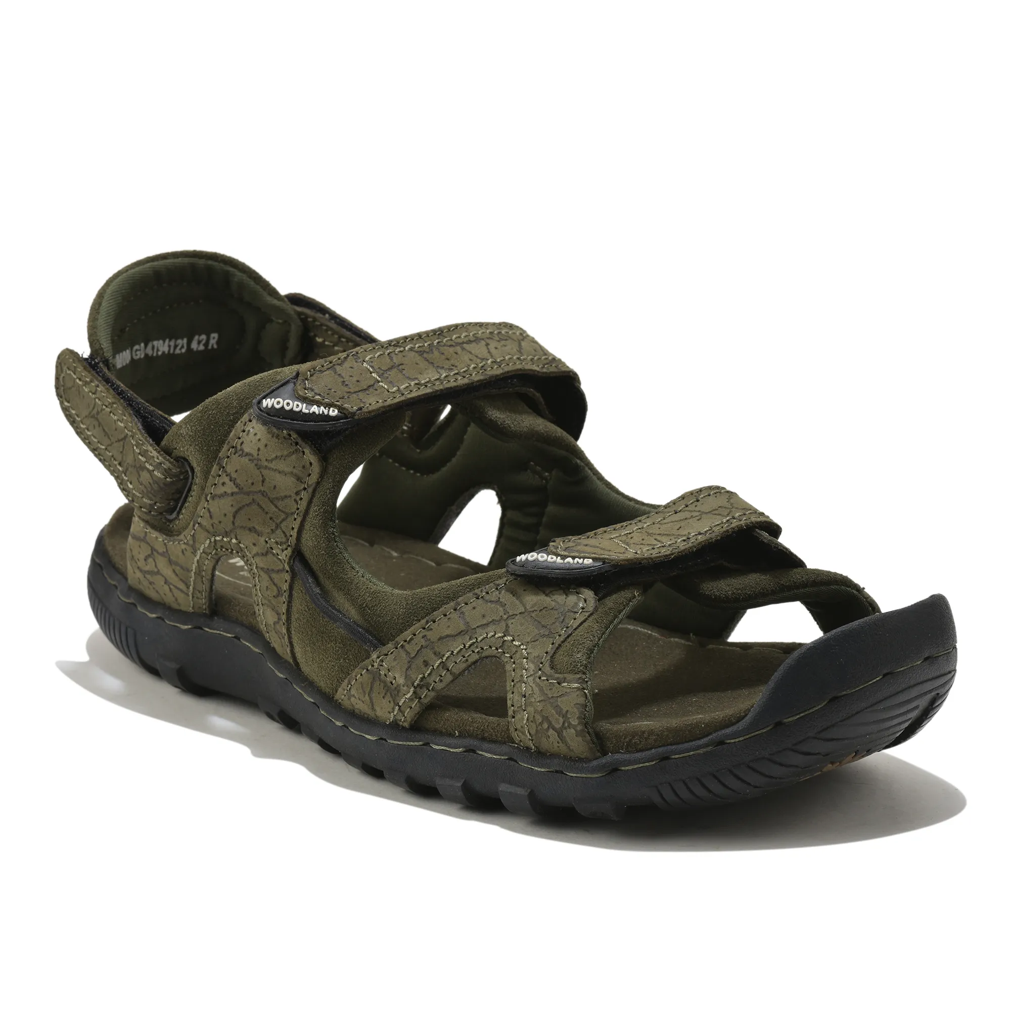 Woodland Olive Green Velcro Mens Sandals - Thumbnail 3