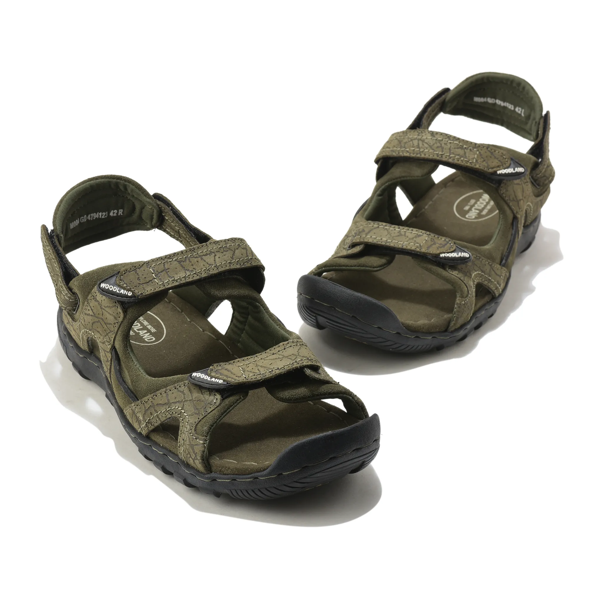Woodland Olive Green Velcro Mens Sandals - Thumbnail 4