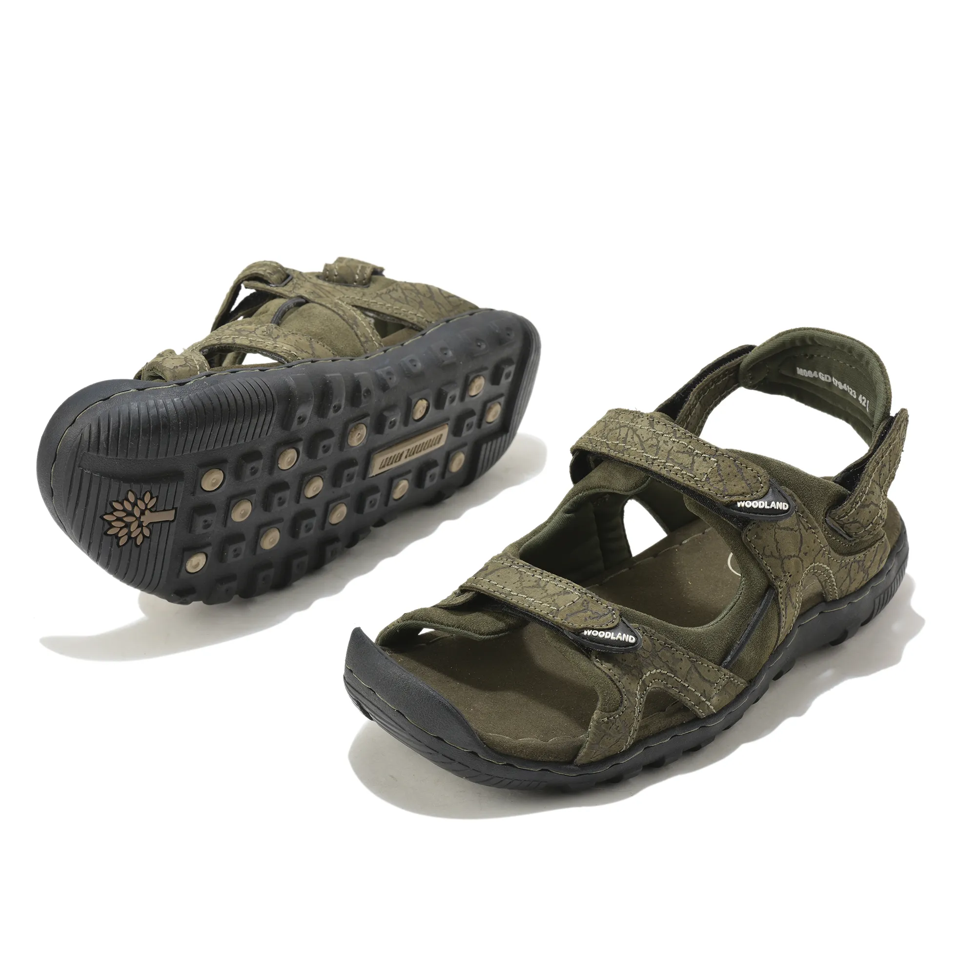 Woodland Olive Green Velcro Mens Sandals - Thumbnail 6