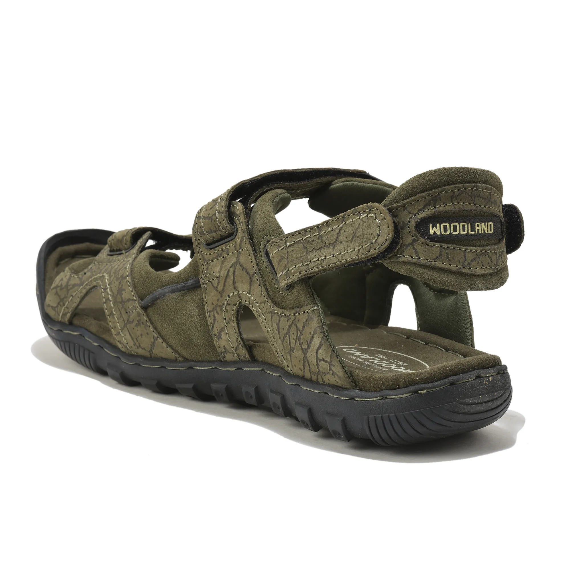 Woodland Olive Green Velcro Mens Sandals - Thumbnail 7