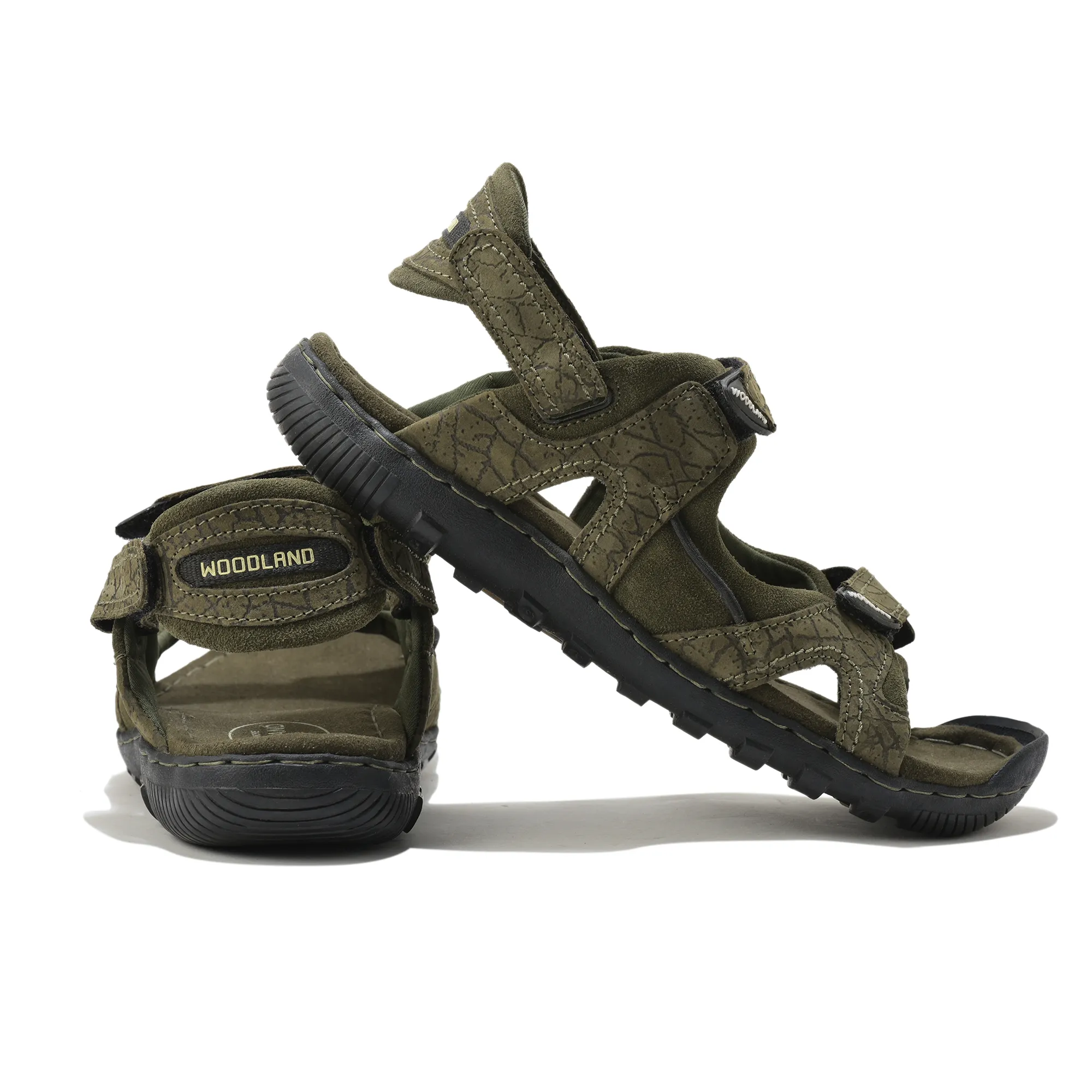 Woodland Olive Green Velcro Mens Sandals - Thumbnail 10