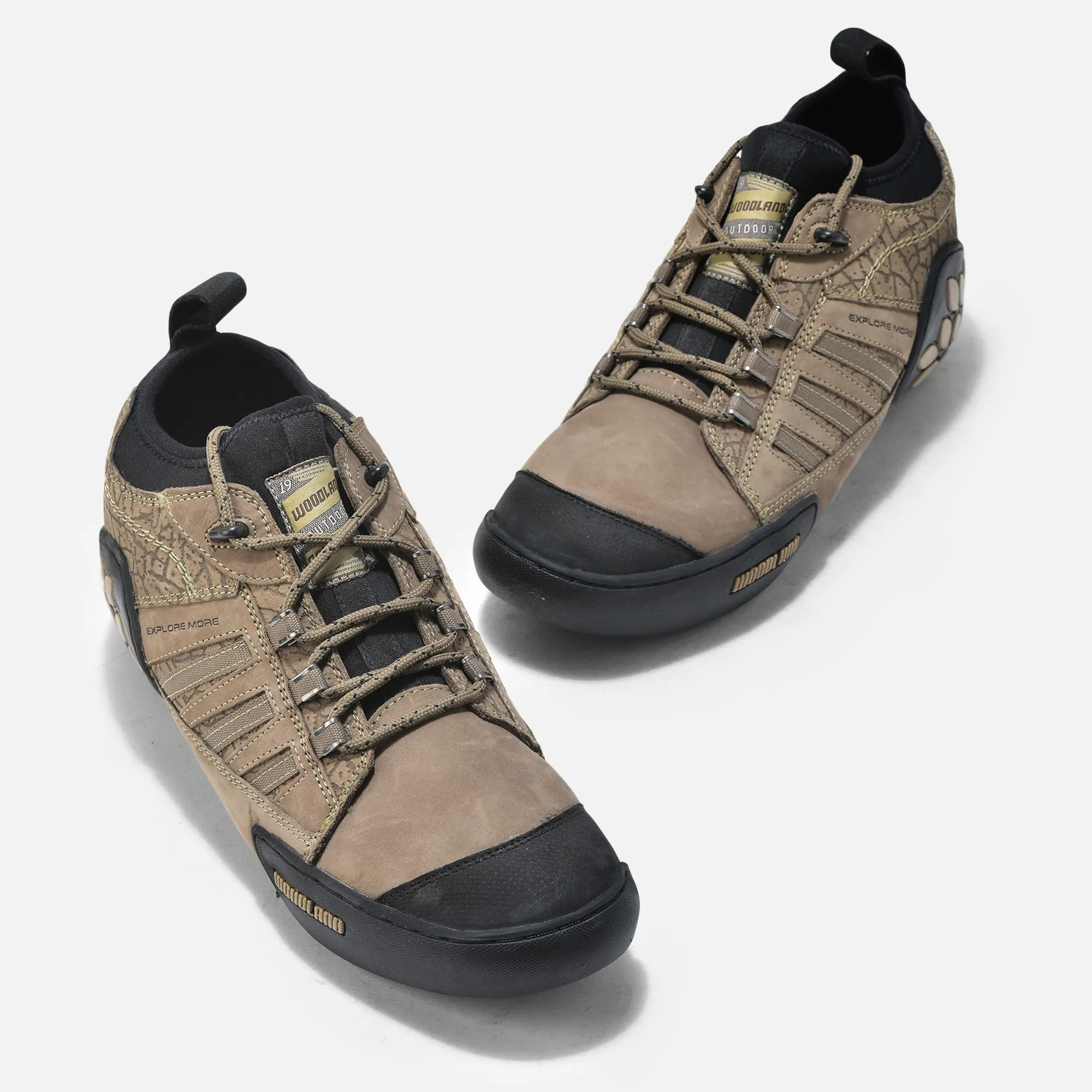 Woodland Dubai Khaki Lace Up Shoes For Men - Thumbnail 2