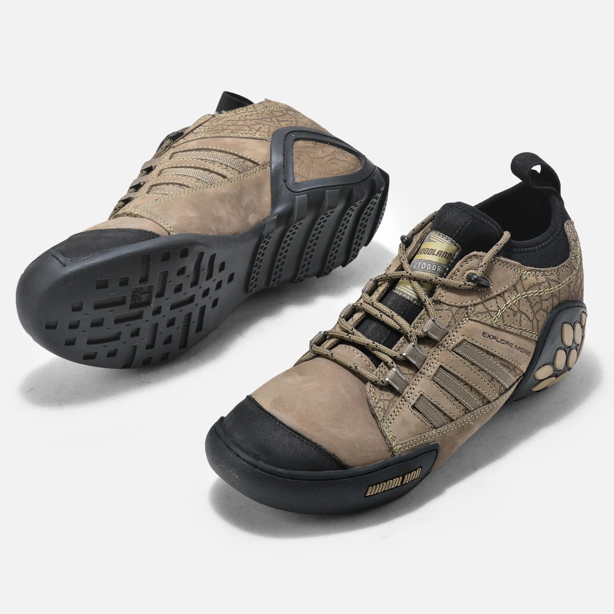 Woodland Dubai Khaki Lace Up Shoes For Men - Thumbnail 3