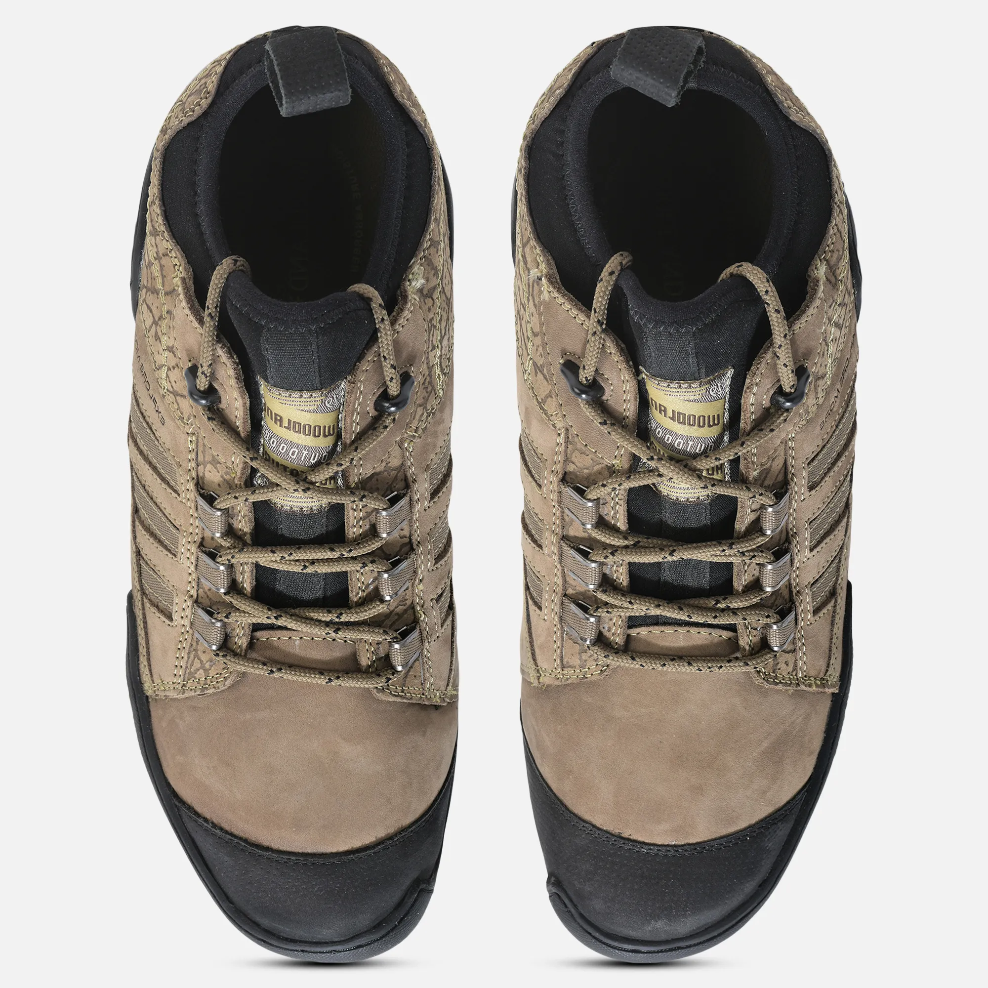 Woodland Dubai Khaki Lace Up Shoes For Men - Thumbnail 4