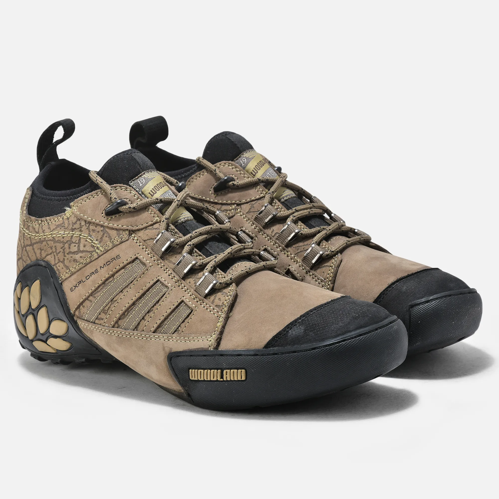 Woodland Dubai Khaki Lace Up Shoes For Men - Thumbnail 6