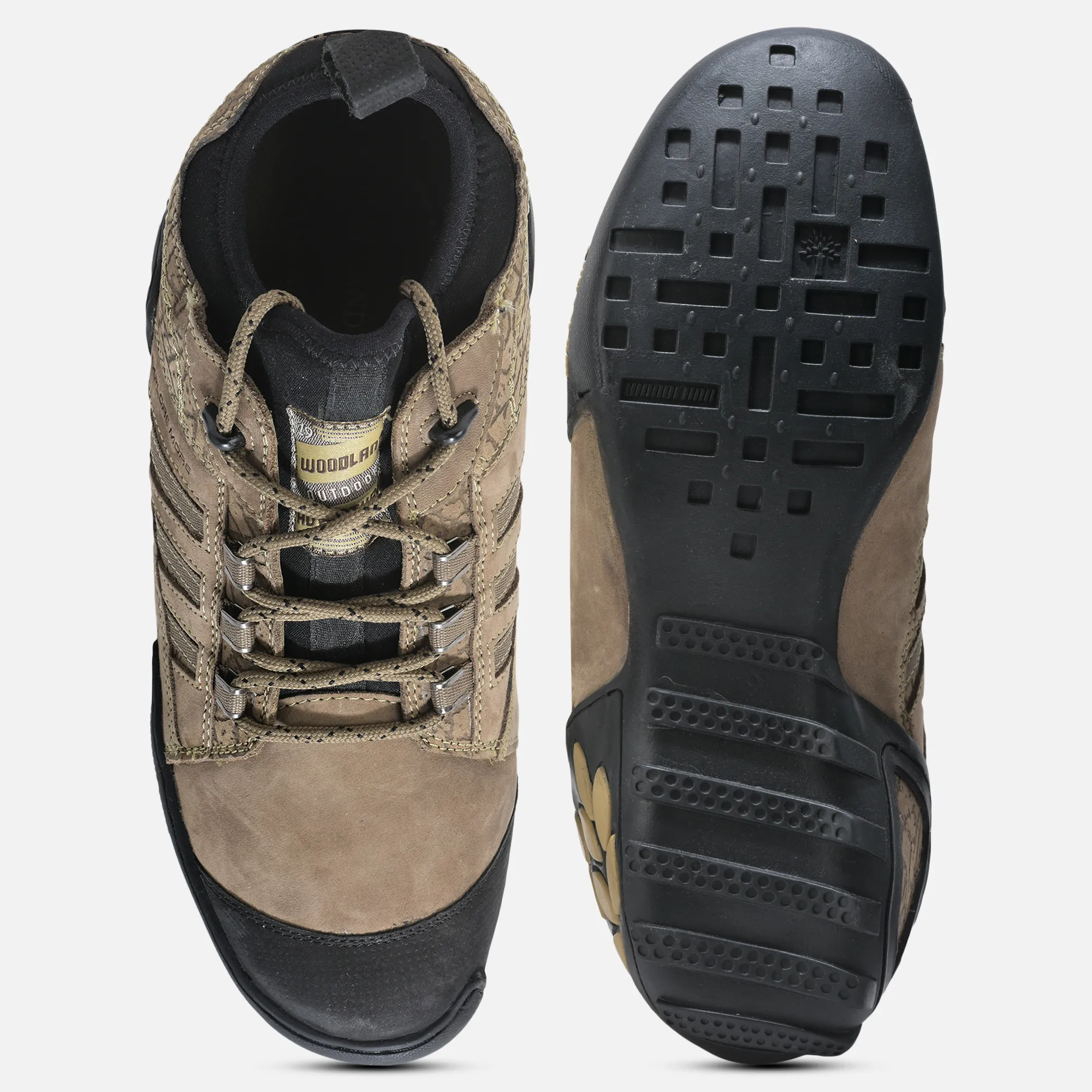 Woodland Dubai Khaki Lace Up Shoes For Men - Thumbnail 8