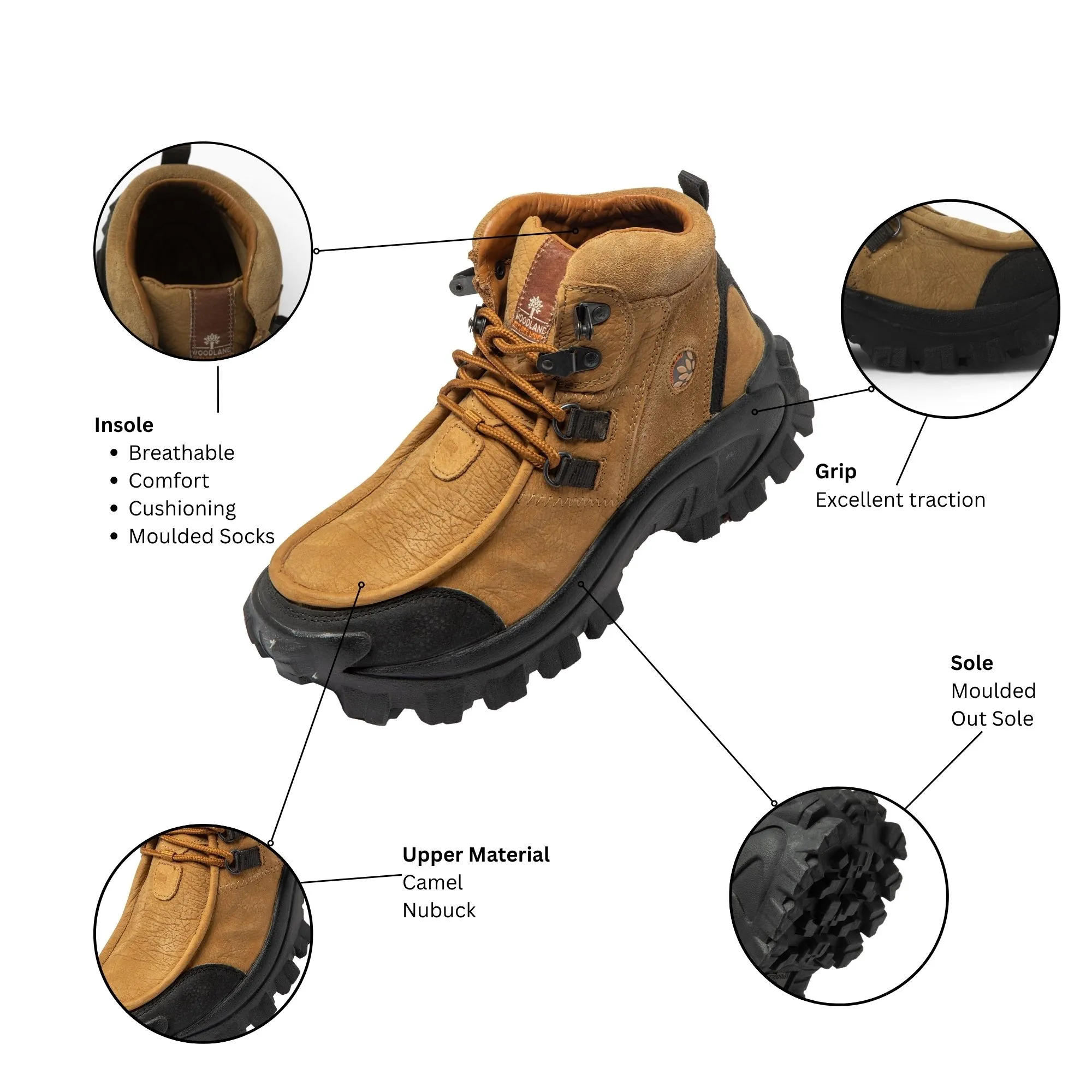 Woodland Camel Trekking Shoes - Thumbnail 10