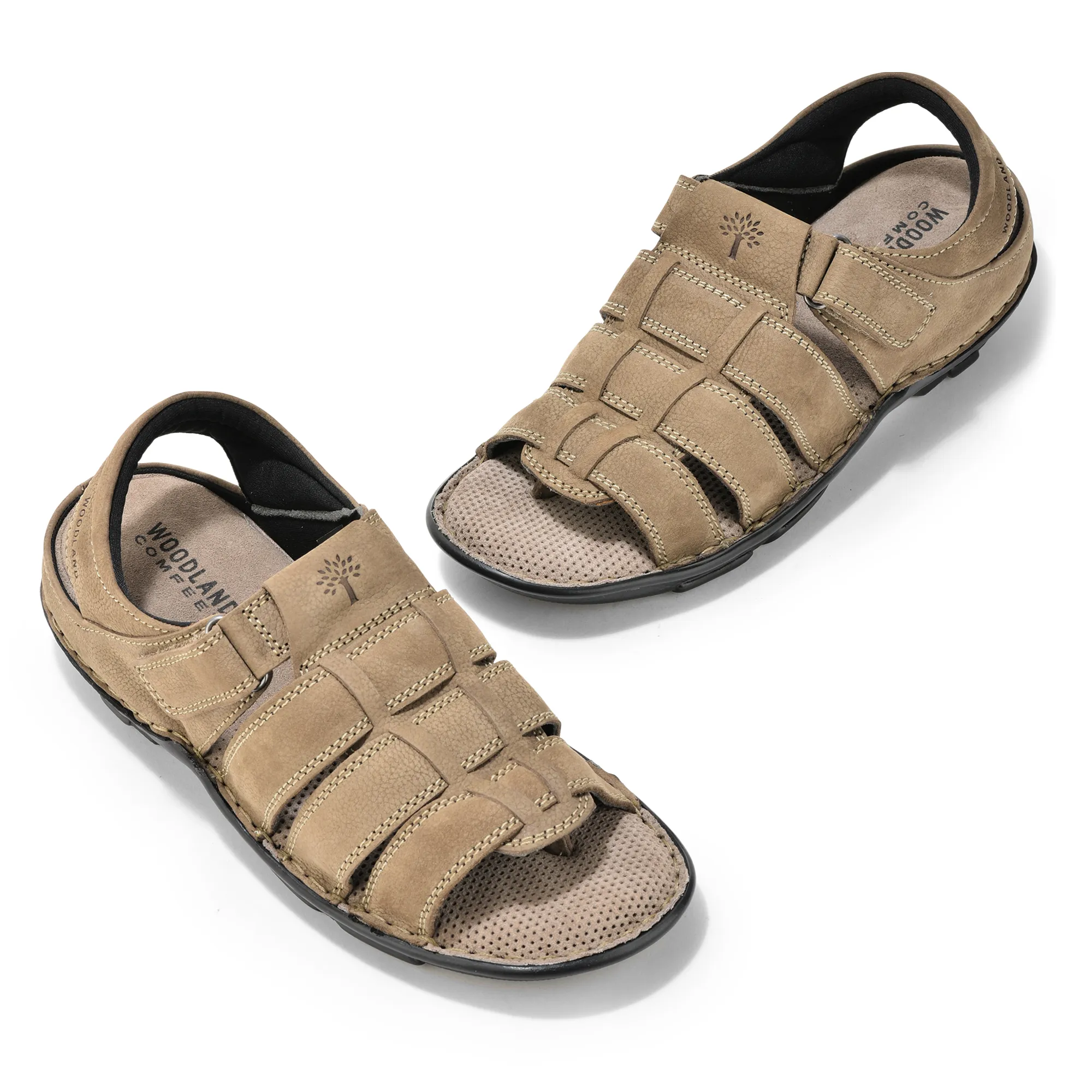 Woodland Dark Khaki Men Sandals - Thumbnail 2