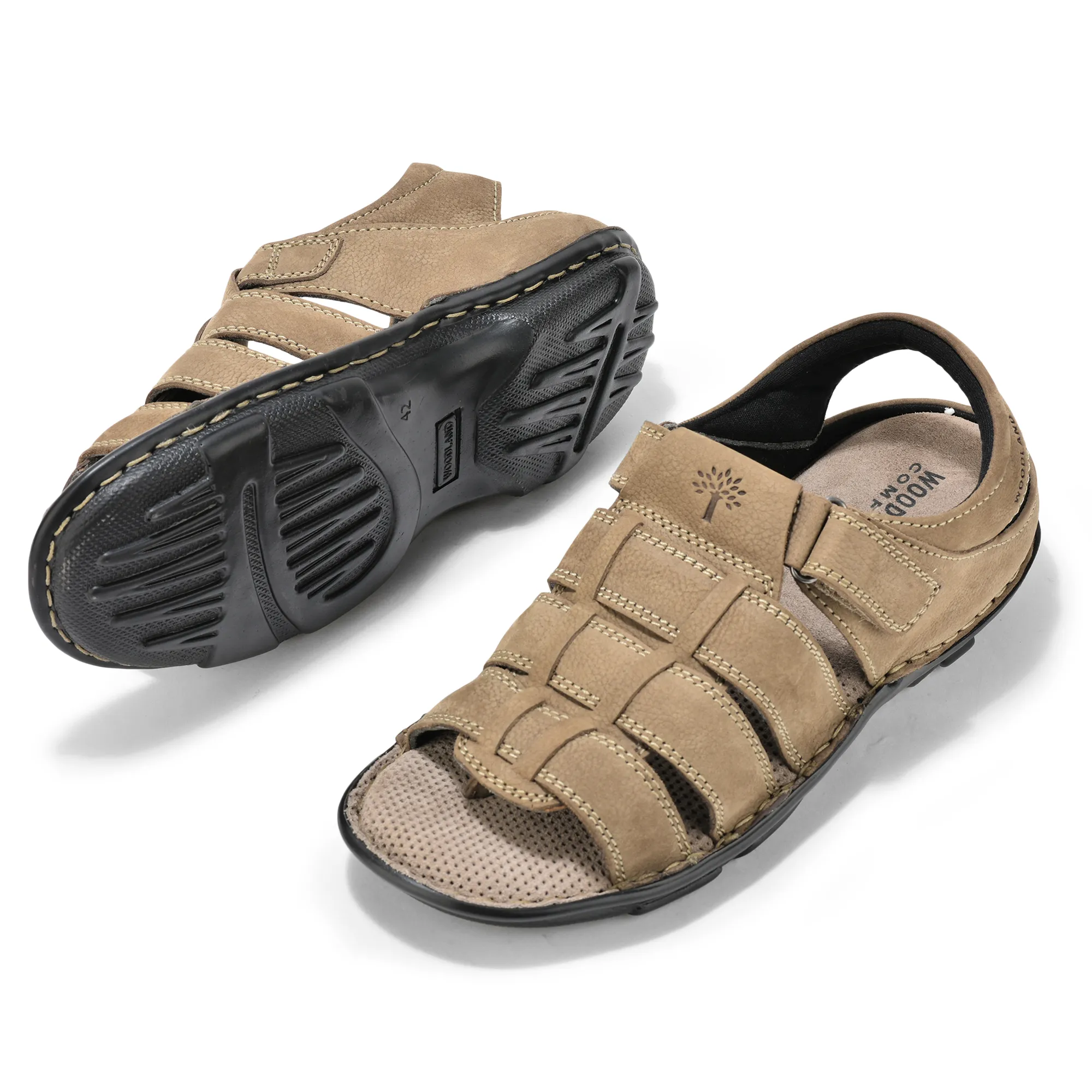 Woodland Dark Khaki Men Sandals - Thumbnail 5