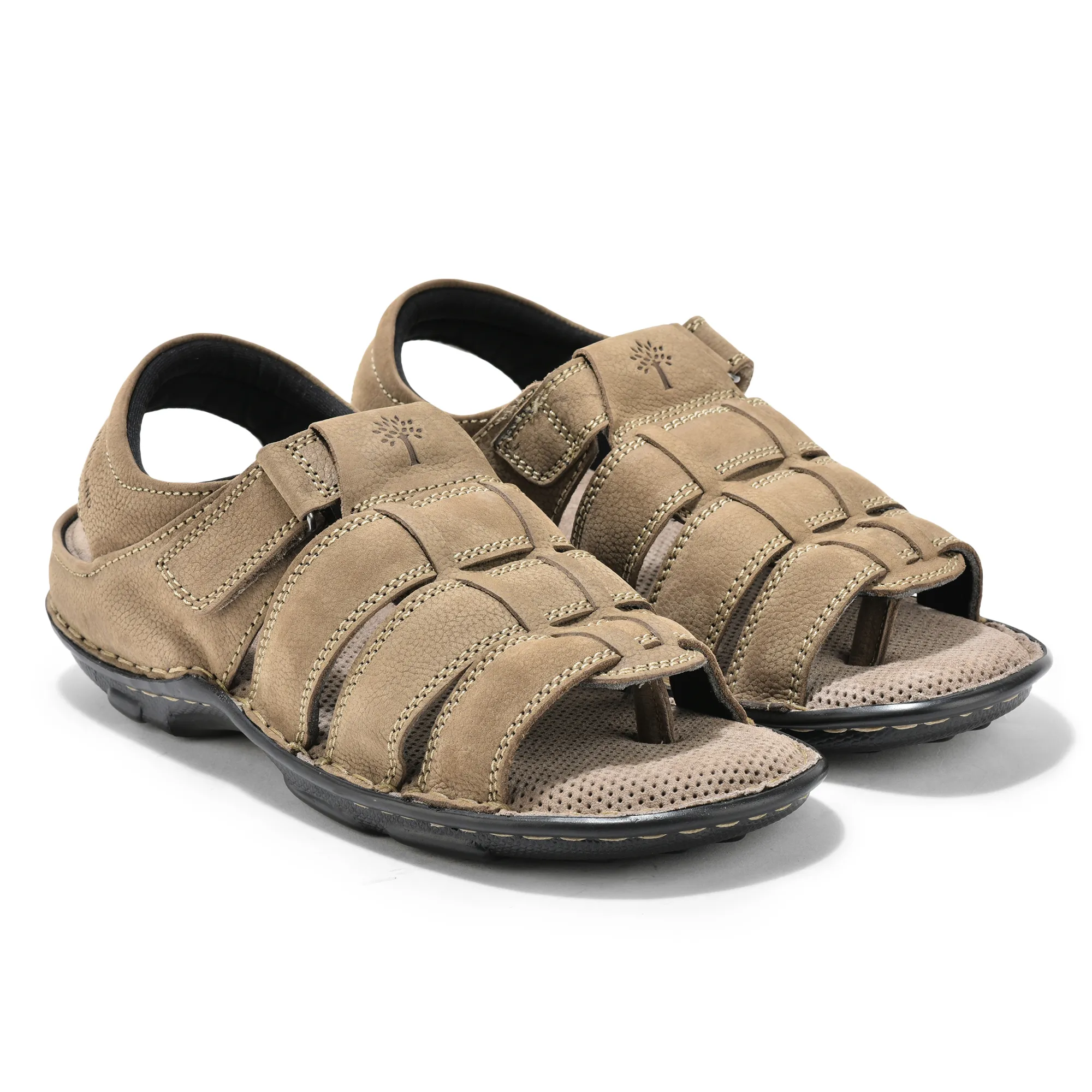 Woodland Dark Khaki Men Sandals - Thumbnail 7