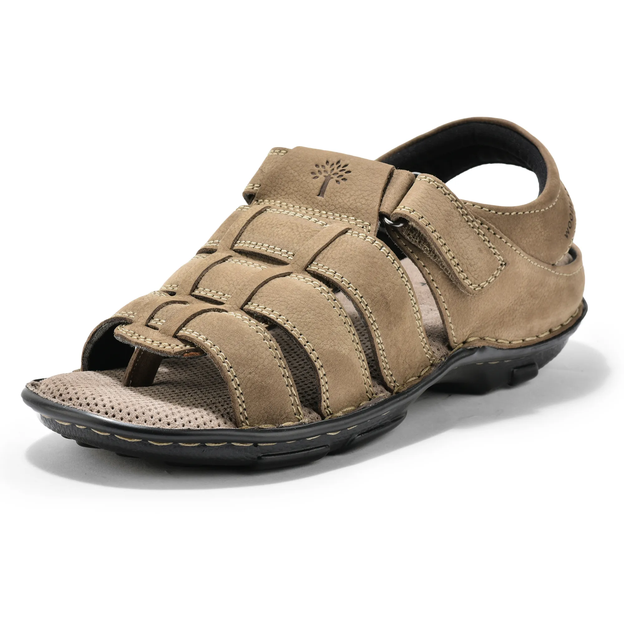 Woodland Dark Khaki Men Sandals - Thumbnail 11