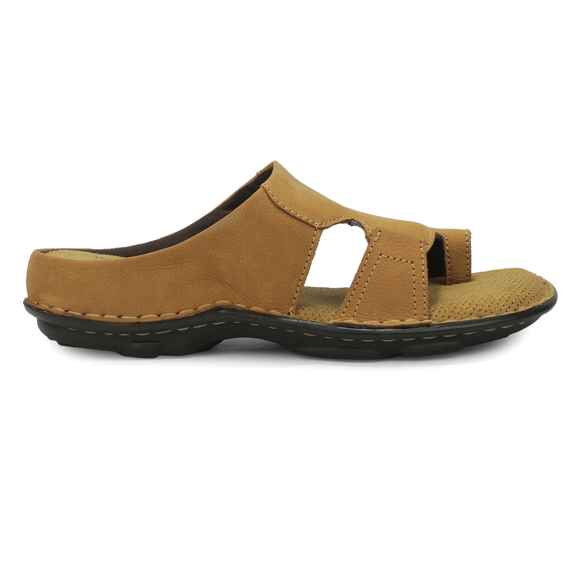 Men Camel Nubuk Print Casual Slippers 2