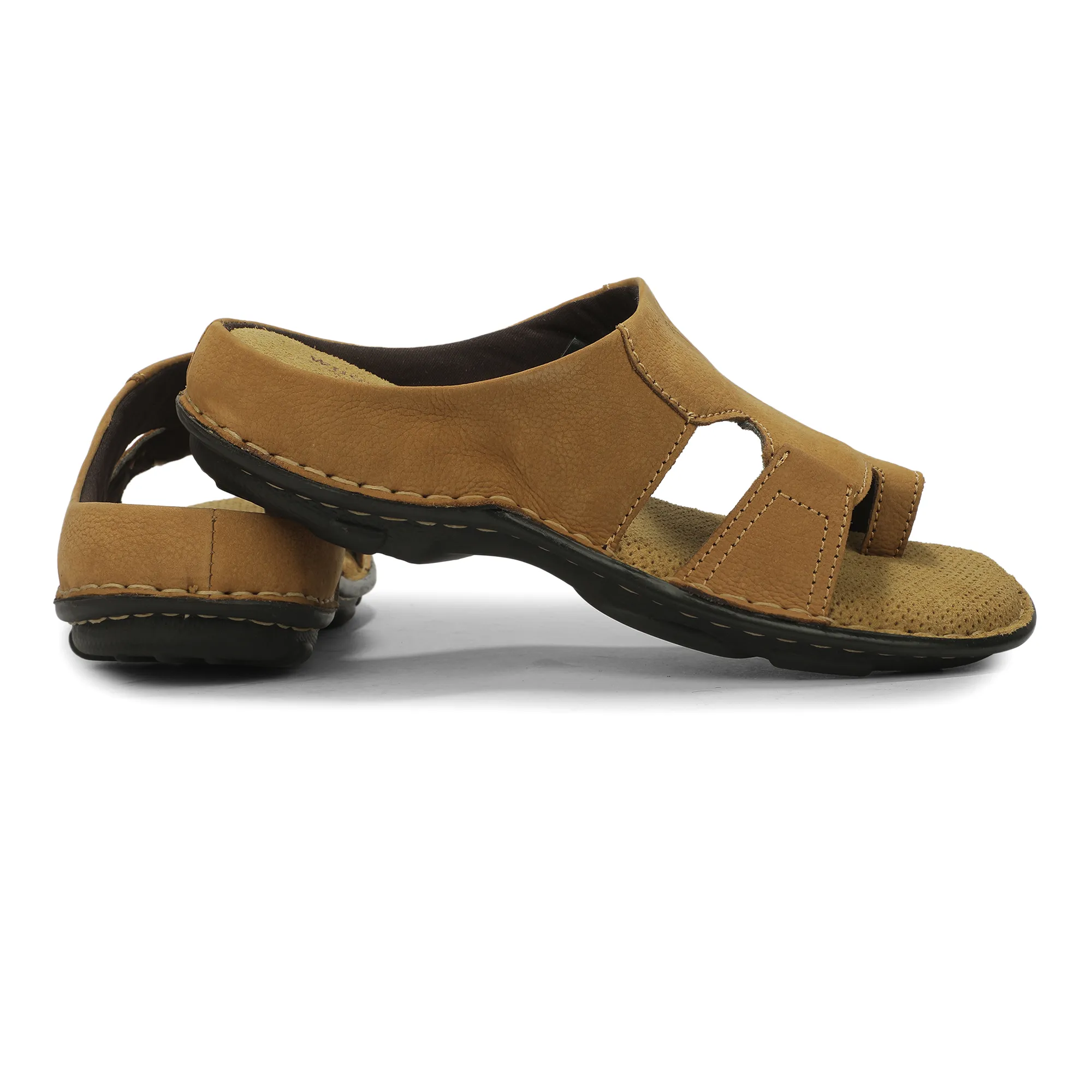 Men Camel Nubuk Print Casual Slippers 11