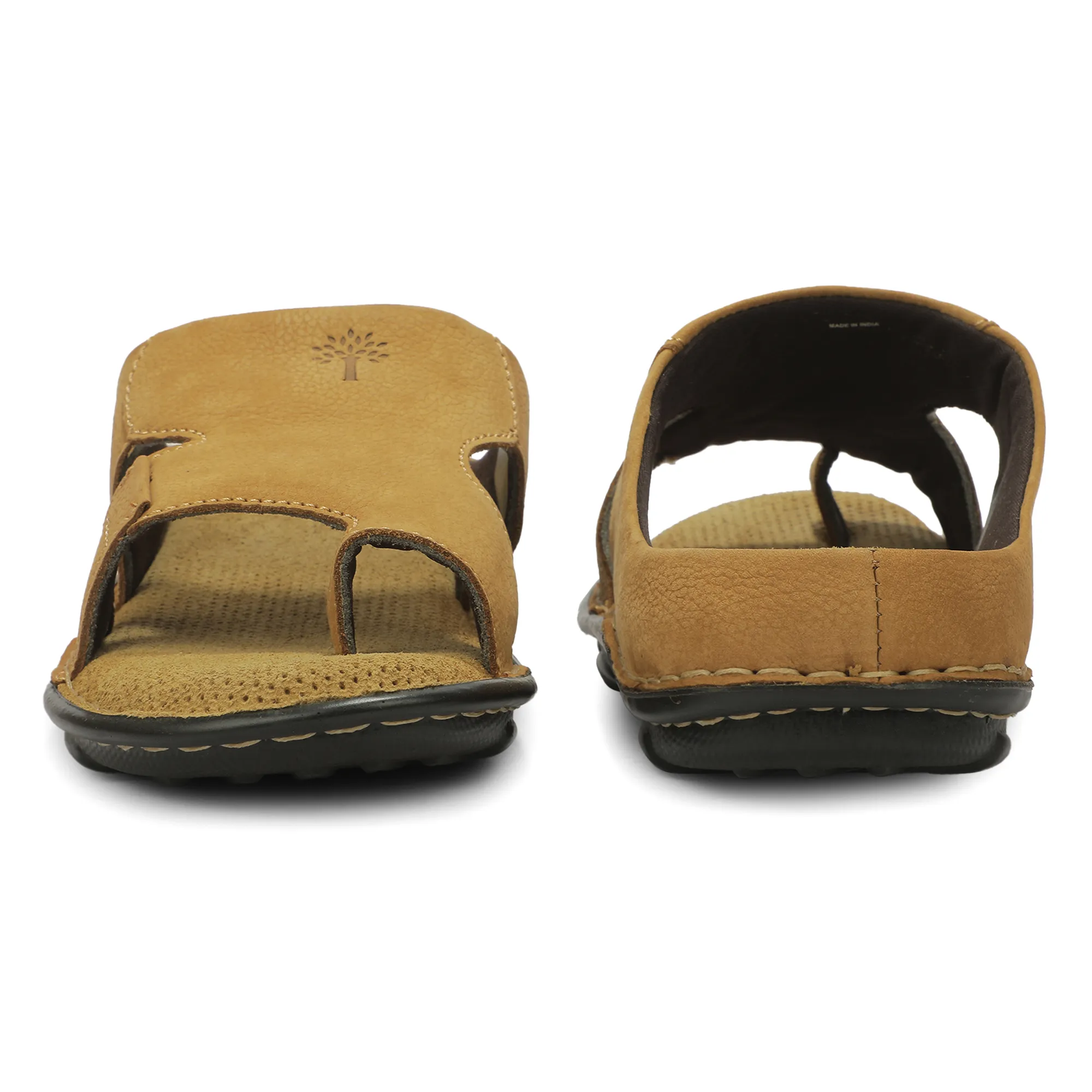 Men Camel Nubuk Print Casual Slippers 15