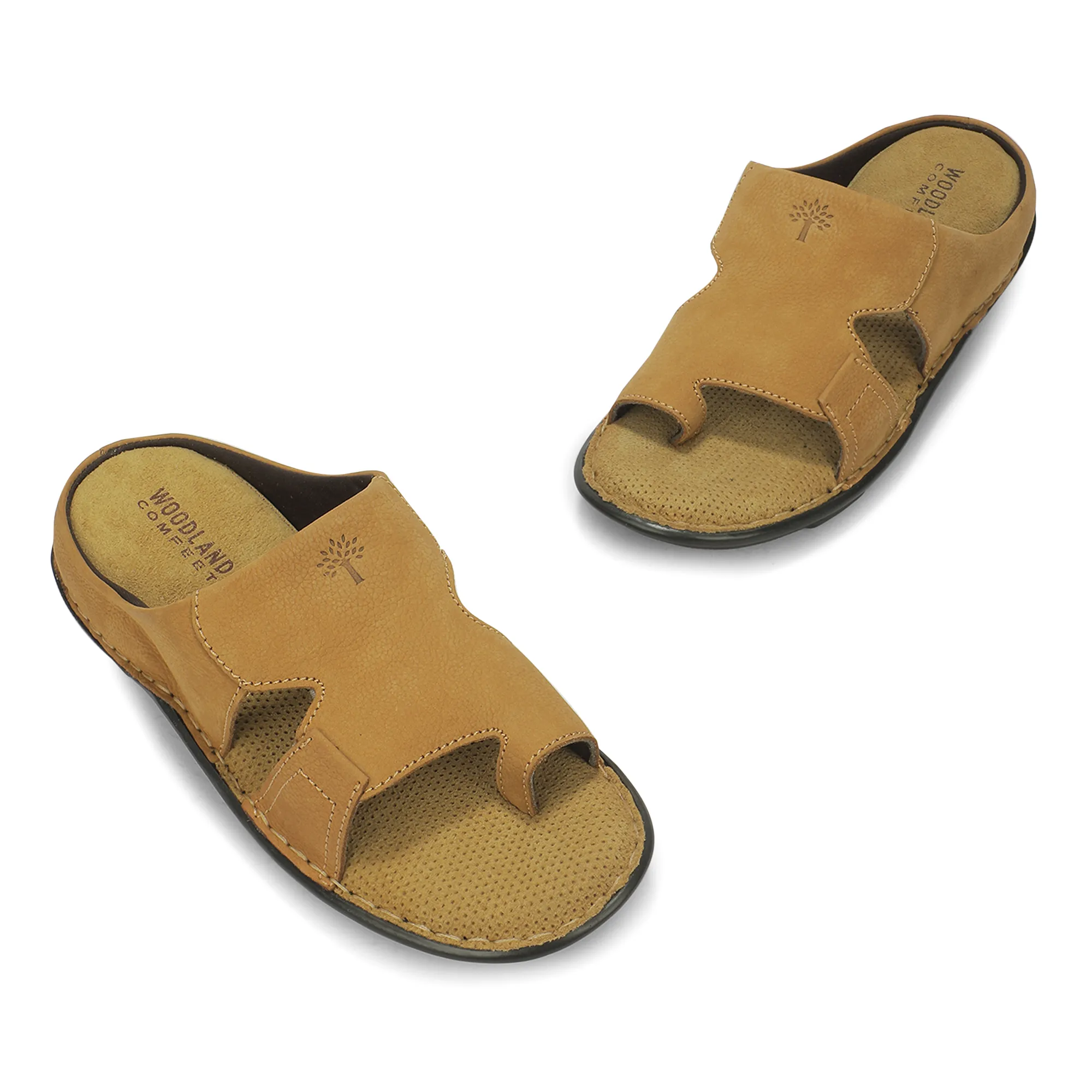 Men Camel Nubuk Print Casual Slippers 3