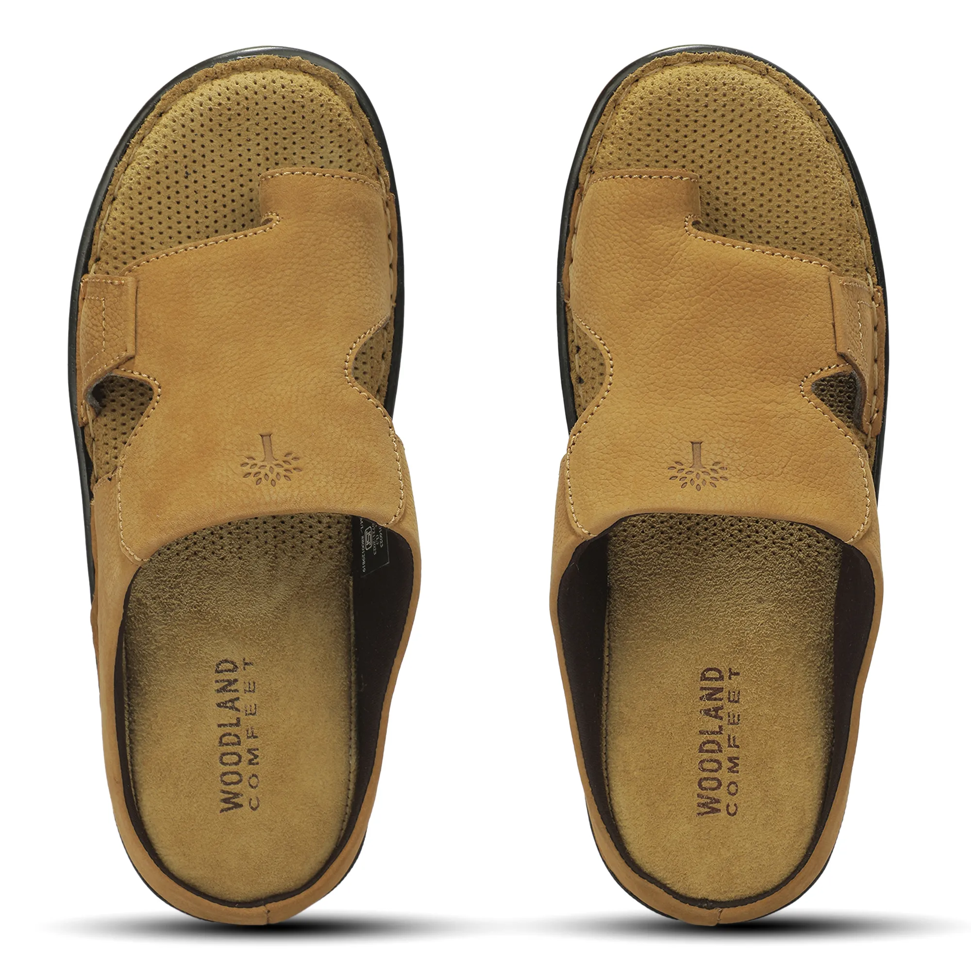 Men Camel Nubuk Print Casual Slippers 6