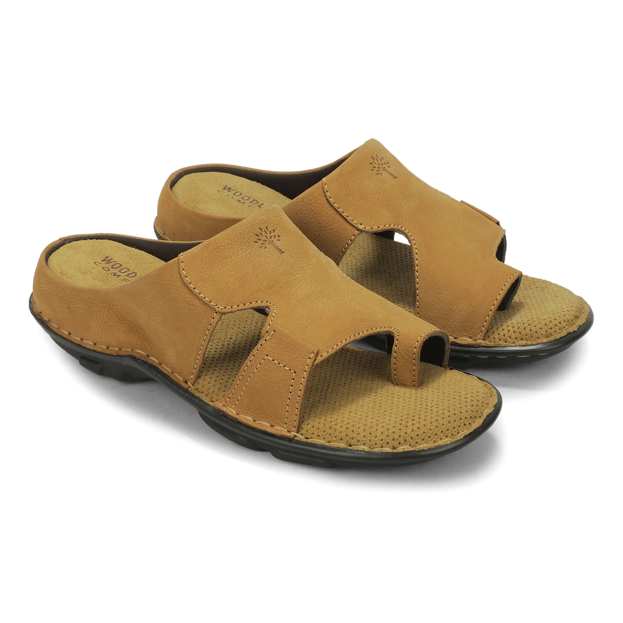 Men Camel Nubuk Print Casual Slippers 9