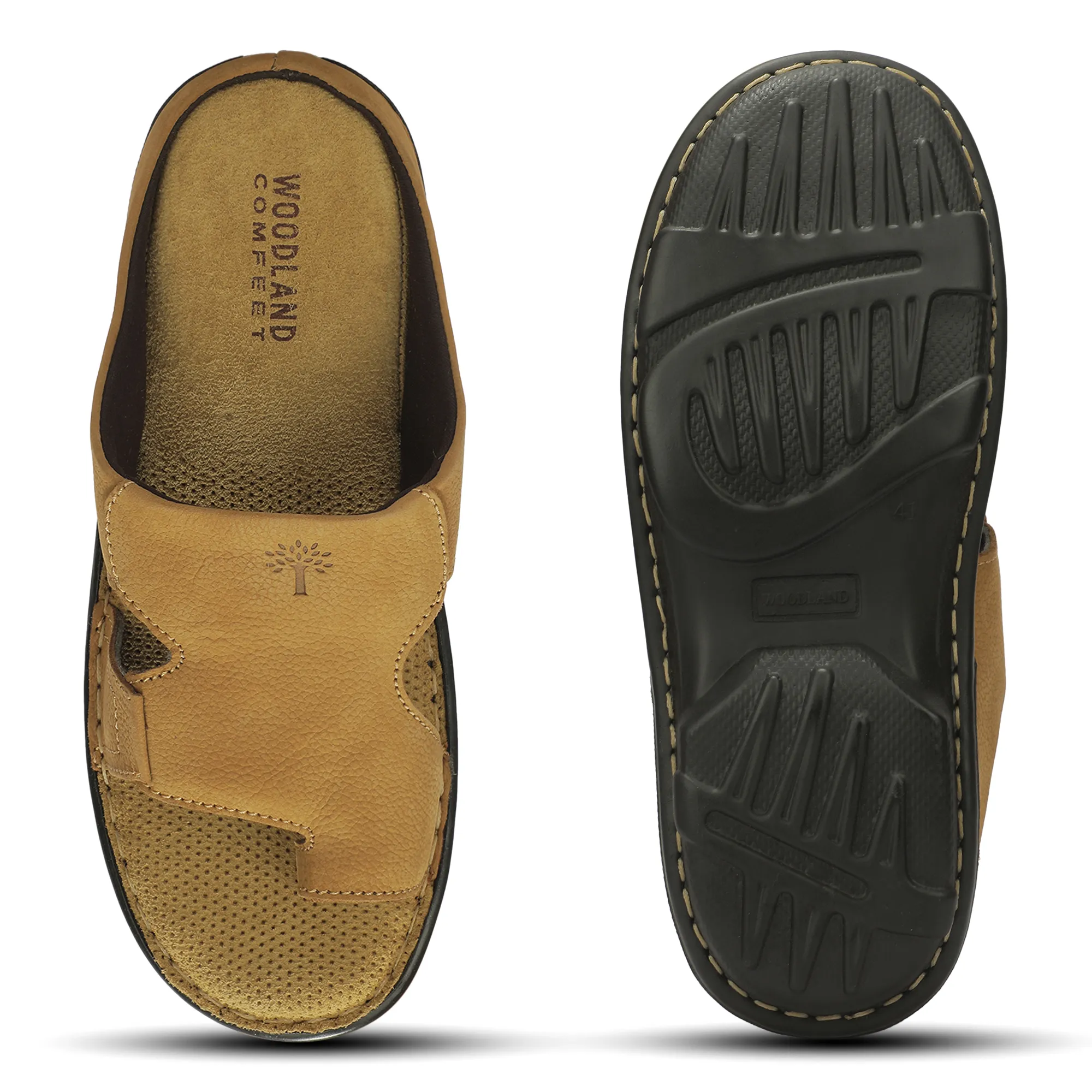 Men Camel Nubuk Print Casual Slippers 10