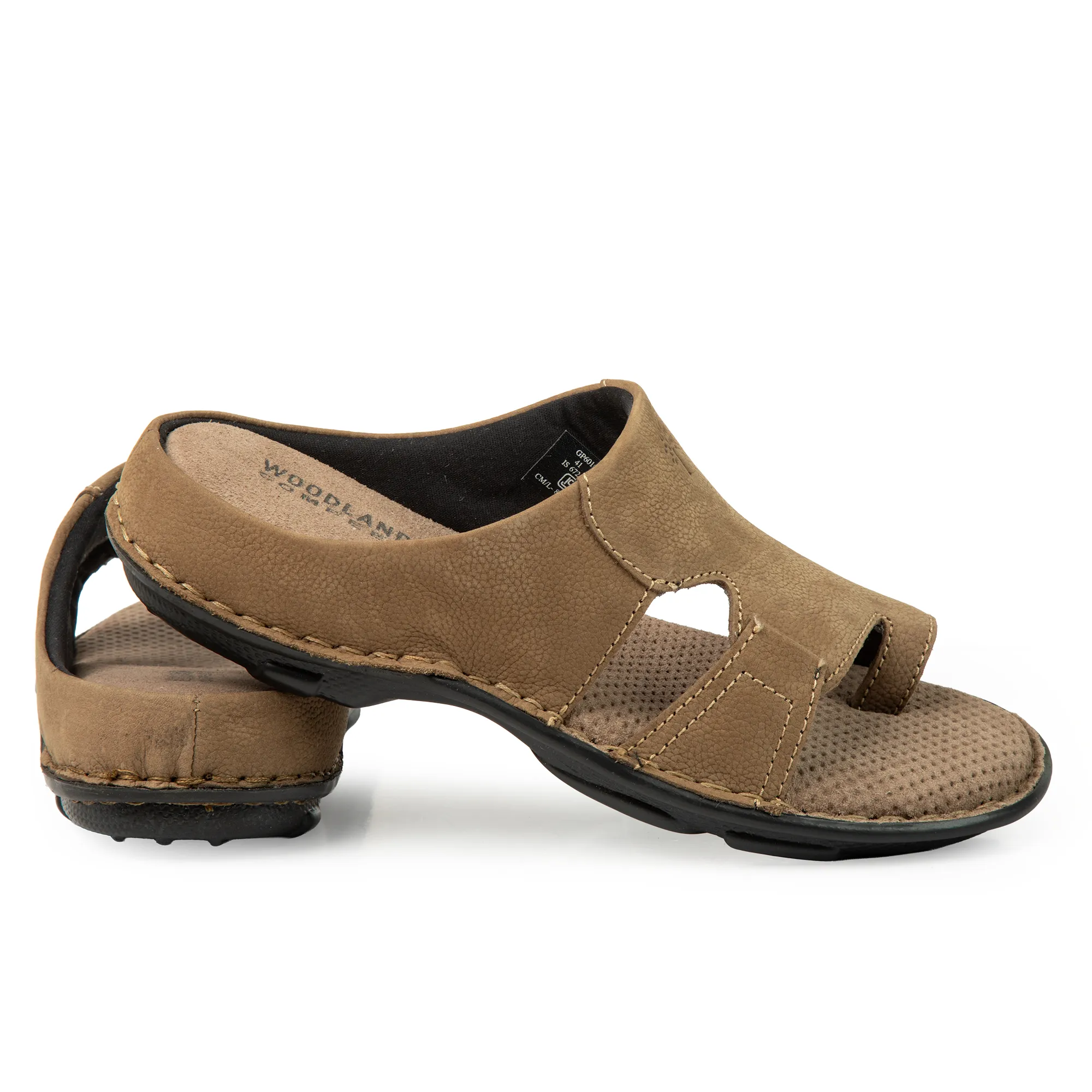 Men Dkhaki Nubuk Print Casual Slippers - Thumbnail 11
