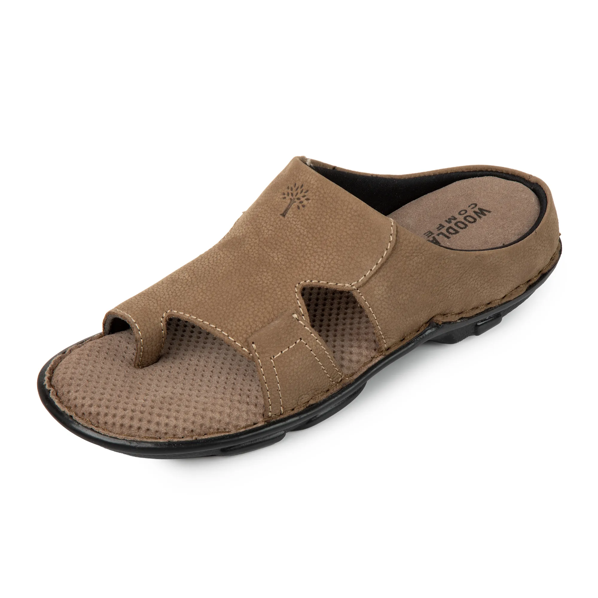 Men Dkhaki Nubuk Print Casual Slippers - Thumbnail 12